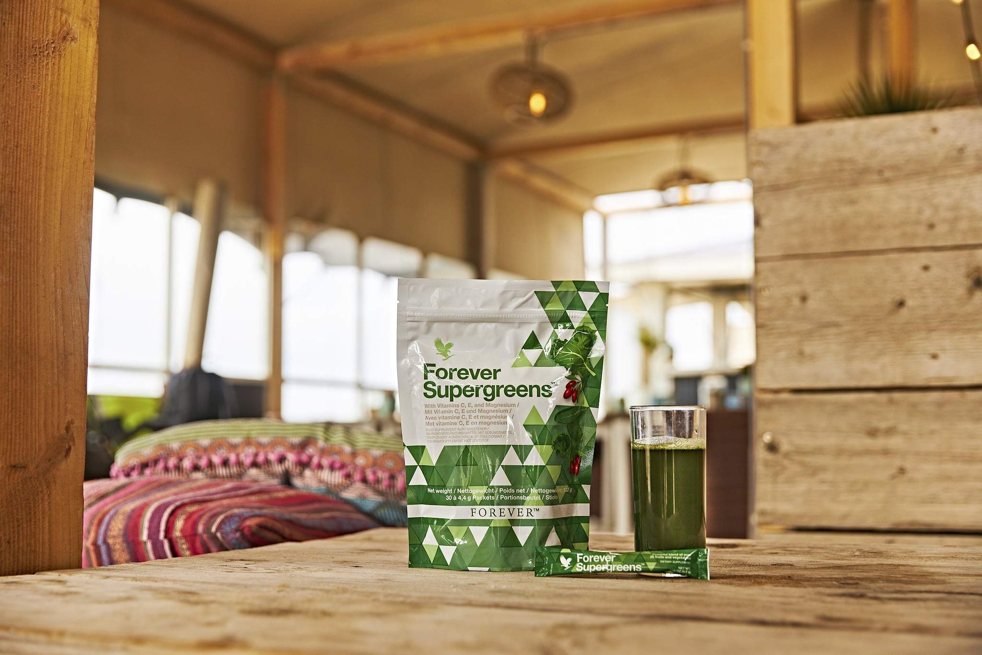 Forever Living - Forever Supergreens - Blend for Your Active Lifestyle - Supercharge Your Day w/Over 20 Powerful Greens and Superfoods. - 30 Packets Forever Living Products uk supplements