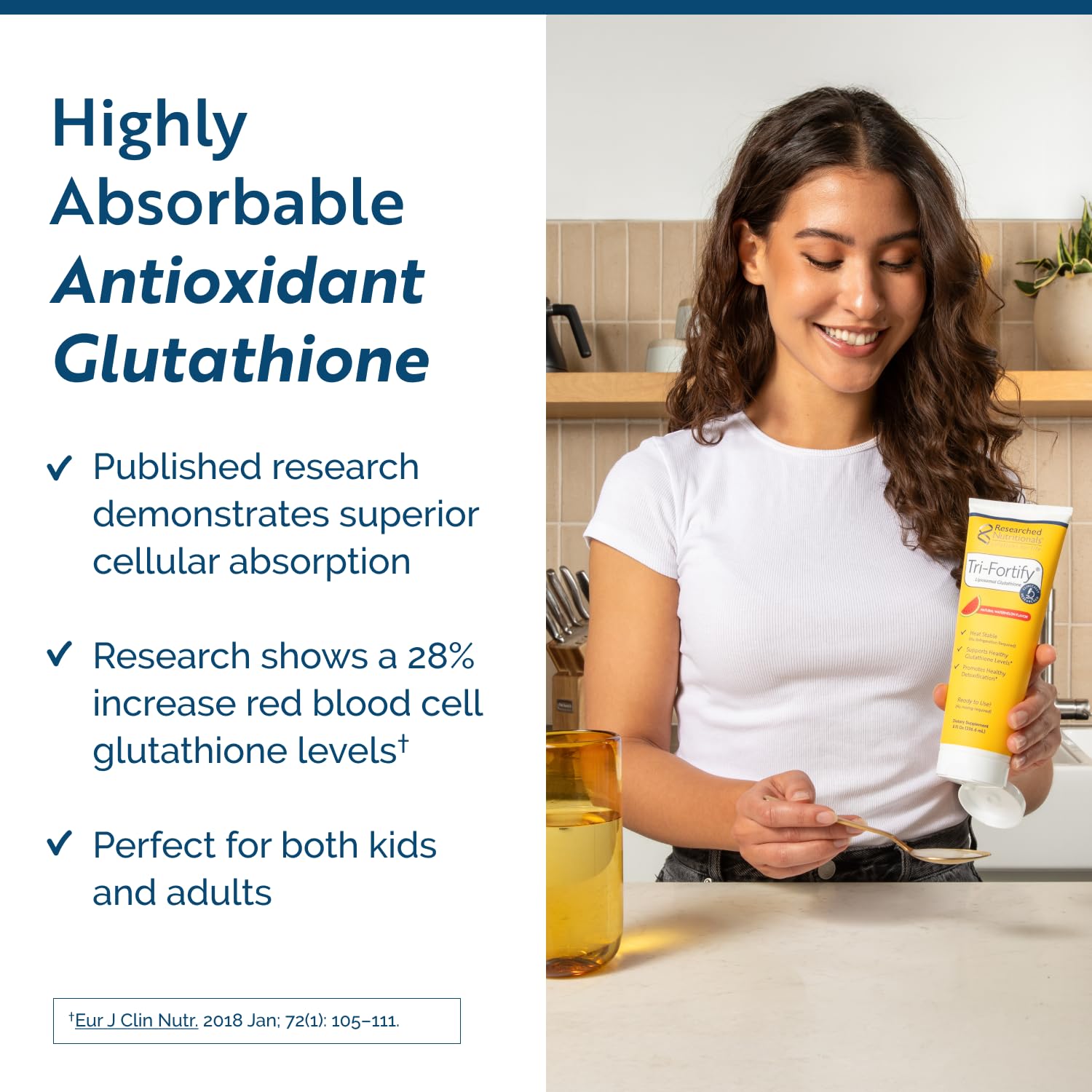 Researched Nutritionals Liposomal Glutathione (450mg) Liquid Gel + Vitamin C - Tri-Fortify - Aid Natural Energy, Immune Support & Detox - Clinically Researched for Absorption - Watermelon (5 Fl Oz) Researched Nutritionals uk supplements