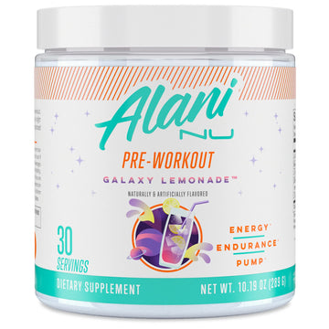 Alani Nu Pre Workout Powder GLAXAY Lemonade, Amino Energy Boost, Endurance Supplement, Sugar Free, 200mg Caffeine, L-Theanine, Beta-Alanine, L-Citrulline, 30 Servings Alani Nu uk supplements