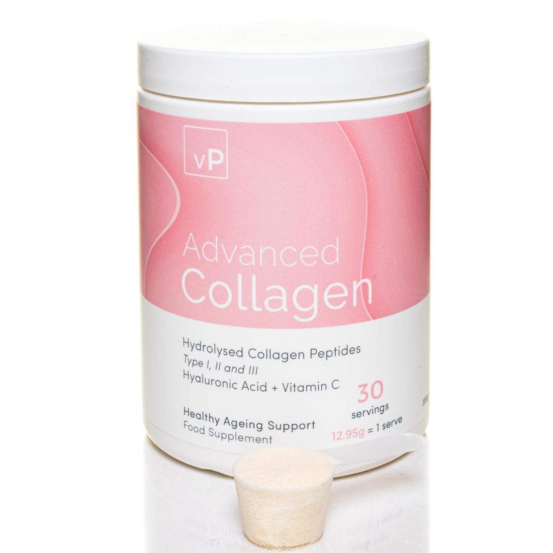 Advanced Collagen with Hyaluronic Acid - 12.95g x 30 Servings - Type 1 2 3 vP Vitality Pro uk supplements