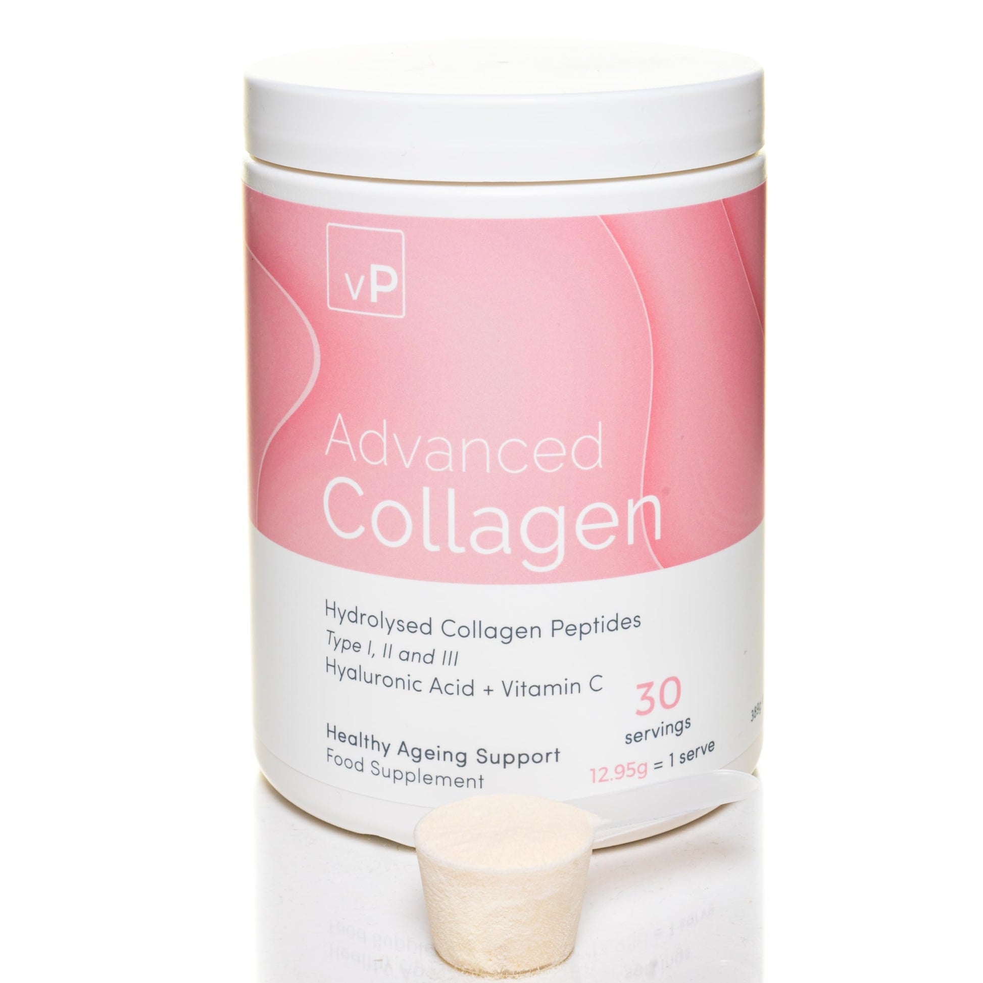 Advanced Collagen with Hyaluronic Acid - 12.95g x 30 Servings - Type 1 2 3 vP Vitality Pro uk supplements