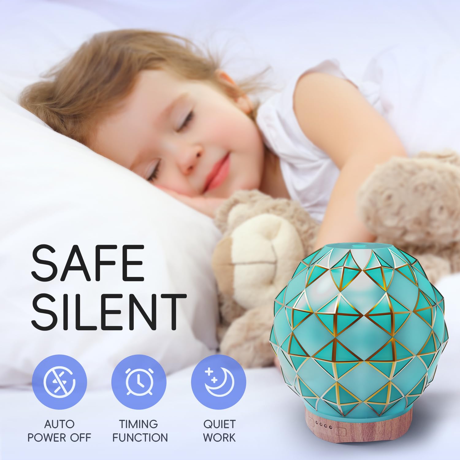 Youenkity Essential Oil Diffuser, Glass Ultrasonic Aromatherapy Diffuser with 7 Color LED Lights YOUENKITY uk supplements