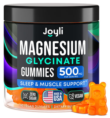 Magnesium Glycinate Gummies for Adults 500mg - Chewable Magnesium Glycinate for Kids Sleep, Glicinato De Magnesio para Mujeres, 60 Count JOYLI Nutrition uk supplements