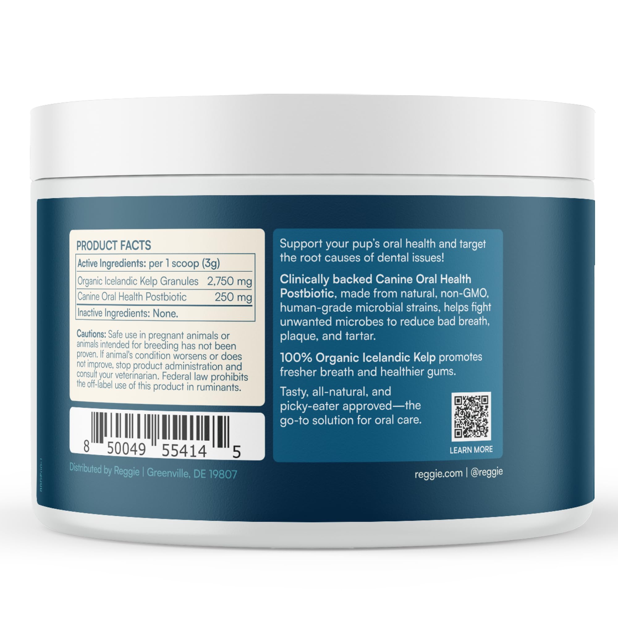 Reggie Dental Powder for Dogs | Reduce Bad Breath in 7 Days, Plaque & Tartar Control | Natural Dog Dental Supplement | Postbiotic Formula with Organic Kelp | Vet-Approved & Made in USA | 60 Servings Reggie uk supplements