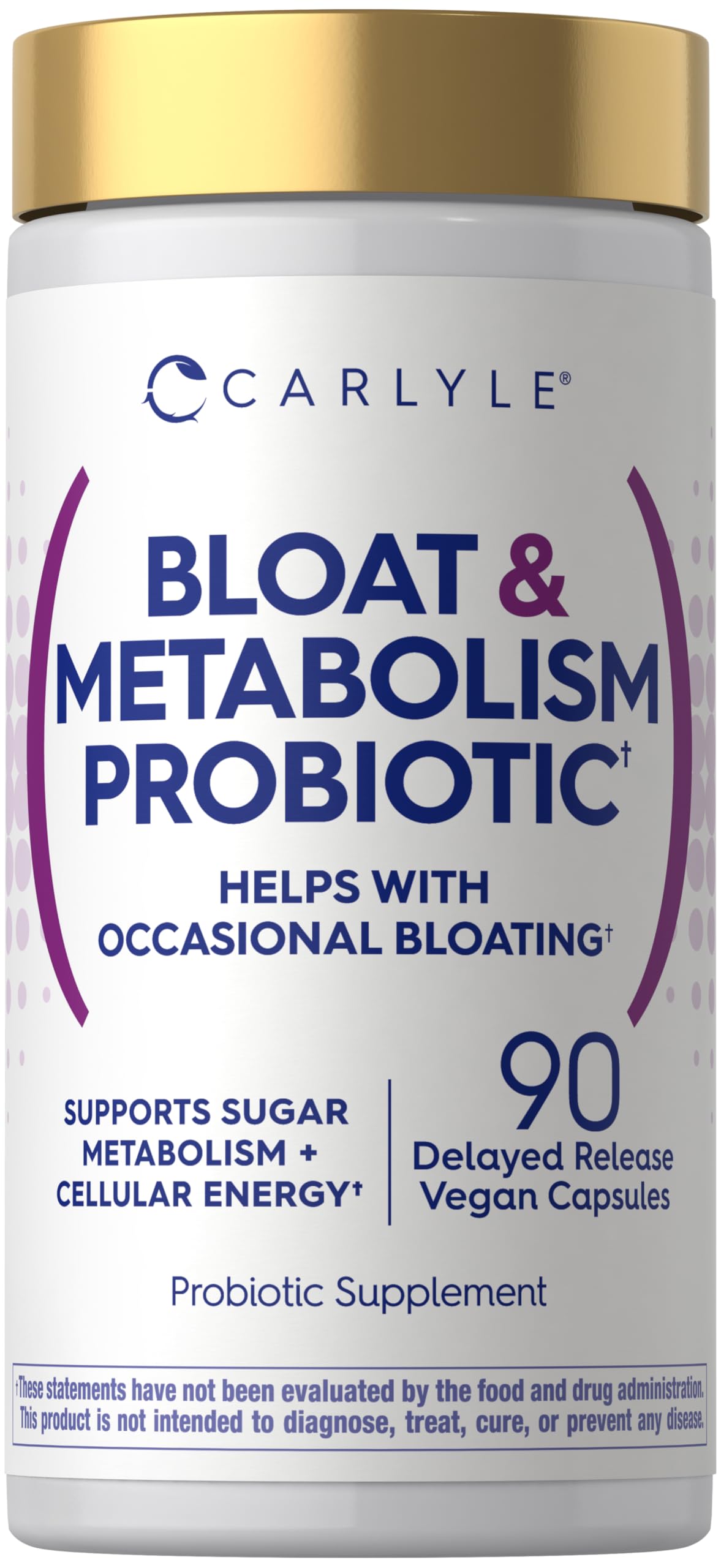 Carlyle Bloat and Metabolism Probiotic | 90 Capsules | Bloating Relief Formula | Sugar & Cellular Energy Support | for Women and Men | Vegan, Non-GMO, Gluten Free Carlyle uk supplements