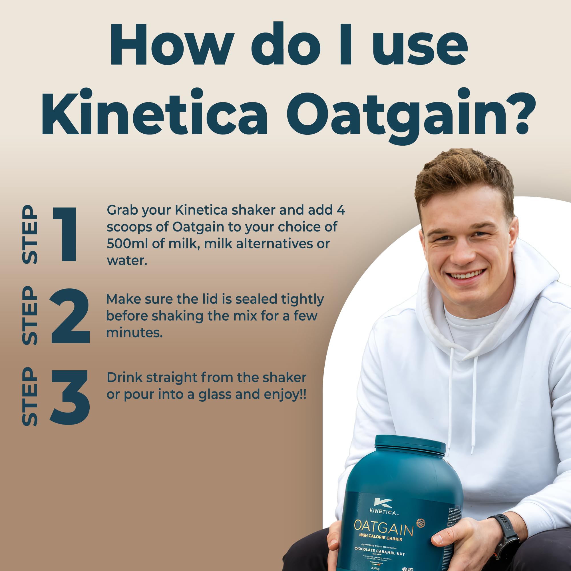 Kinetica OatGain Weight Gainer 600+ Calories & 47g Protein per Serving, 2.4 kg Kinetica uk supplements