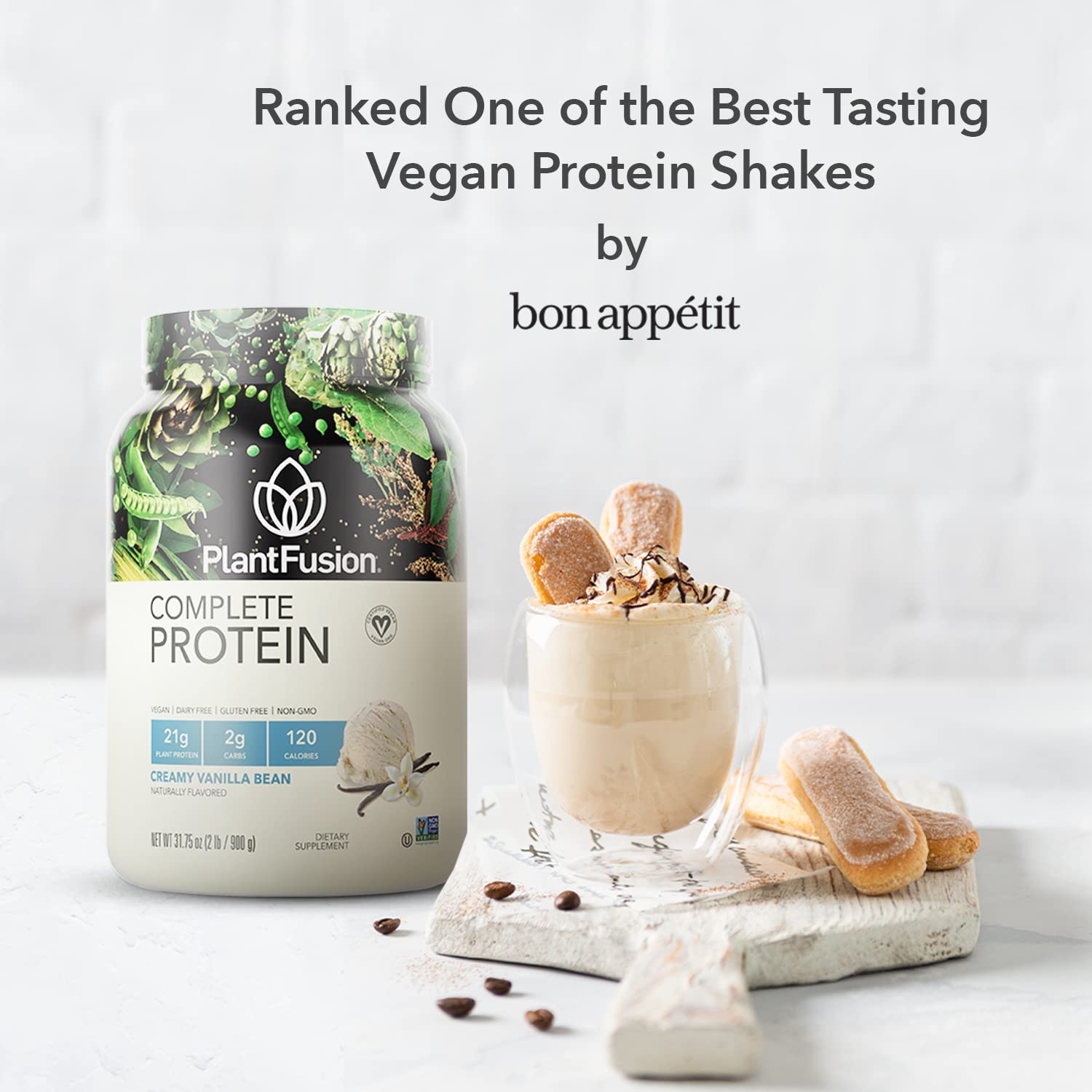 PlantFusion Complete Vegan Protein Powder - Plant Based Protein Powder With BCAAs, Digestive Enzymes and Pea Protein - Keto, Gluten Free, Soy Free, Non-Dairy, No Sugar, Non-GMO - Vanilla Bean 2 lb PlantFusion uk supplements