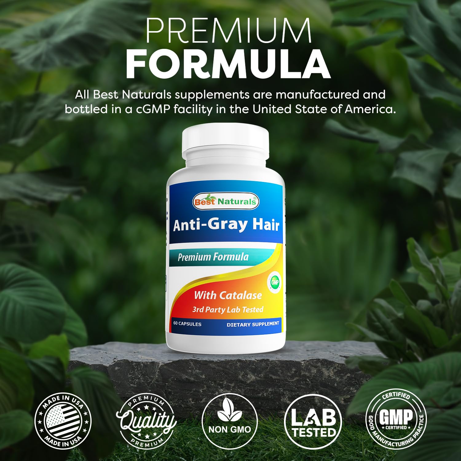 Best Naturals Anti Gray Hair Formula, 60 Count Best Naturals uk supplements