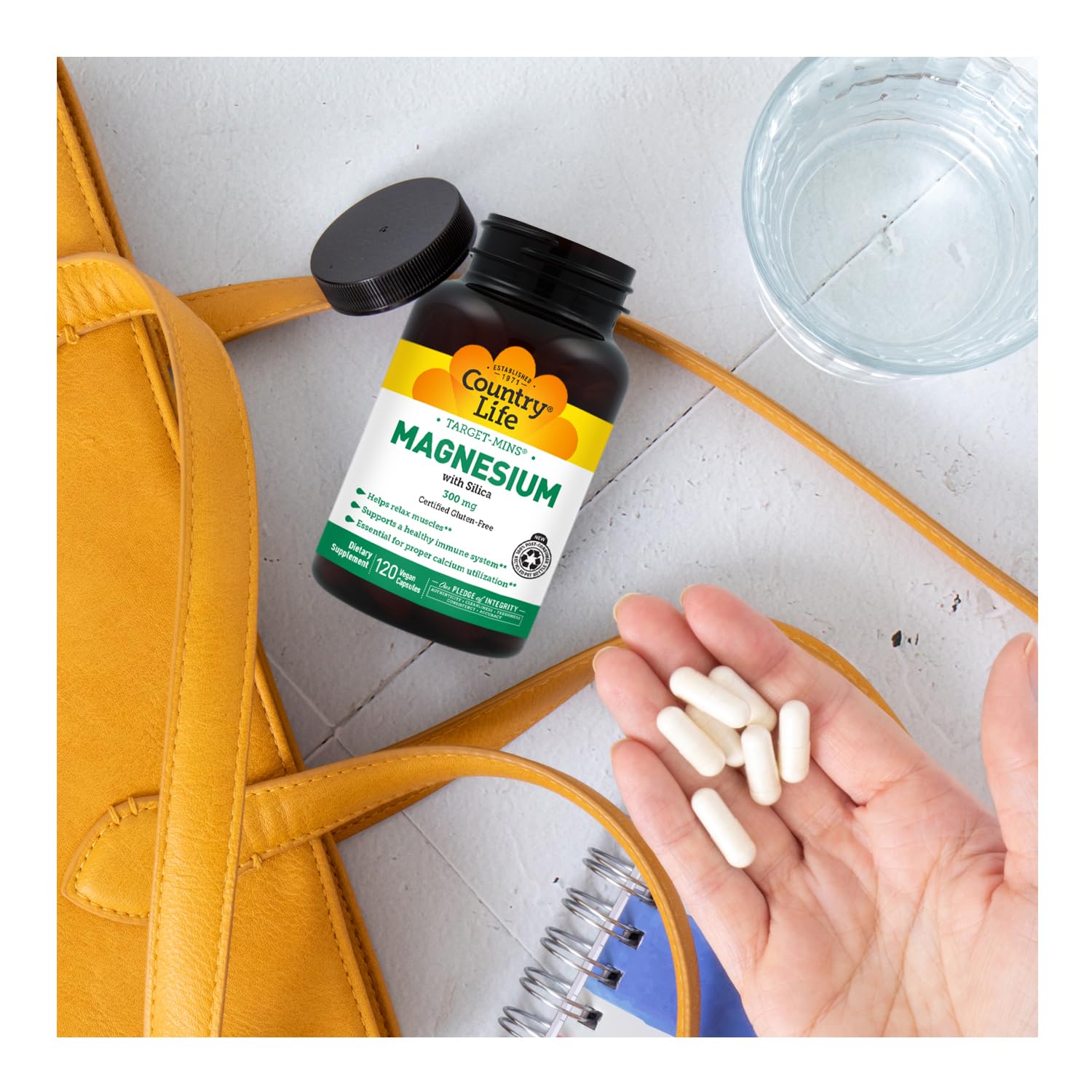 Target-Mins Magnesium with Silica 300 mg 120 Vegetarian Capsules Country Life uk supplements