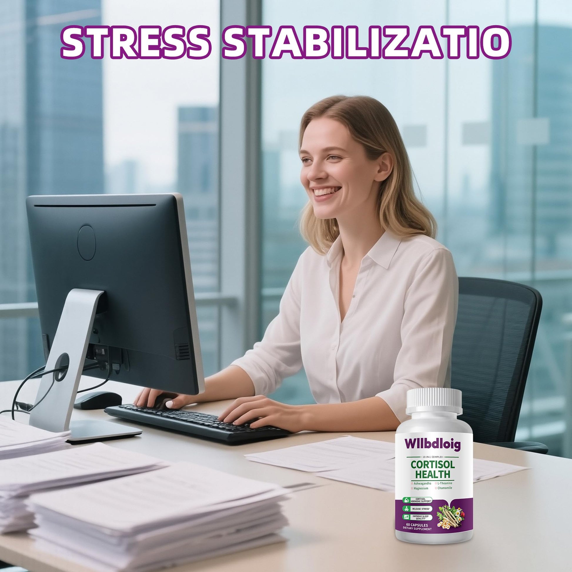 Cortisol Supplements for Women Men, High Cortisol Reducer Health, Detox Cortisol Manager for Stress Relief ,Mood and Sleep with Ashwagandha, L-Theanine, Lower and Control - Non-GMO,Vegan 60 Capsules Wllbdloig uk supplements
