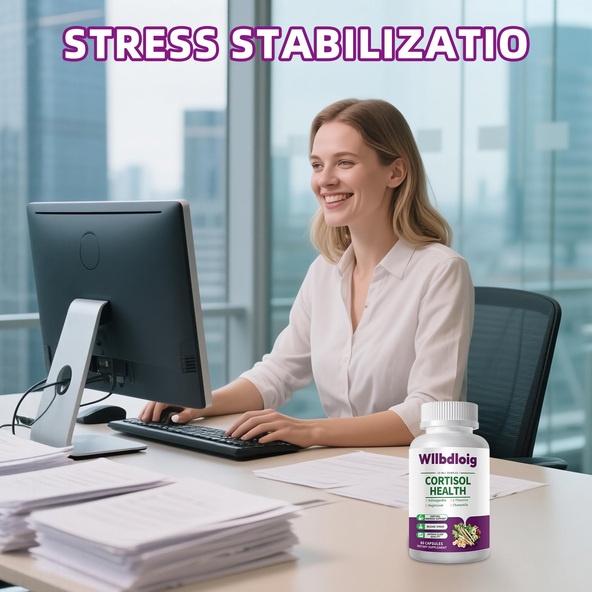 Cortisol Supplements for Women Men, High Cortisol Reducer Health, Detox Cortisol Manager for Stress Relief ,Mood and Sleep with Ashwagandha, L-Theanine, Lower and Control - Non-GMO,Vegan 60 Capsules Wllbdloig uk supplements