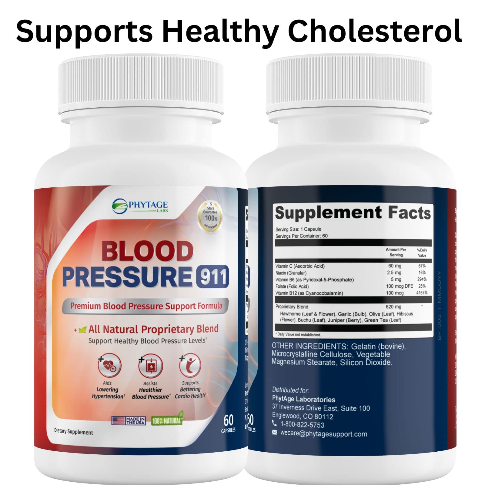 Phytage Labs Blood Pressure 911 Premium Supplement - BP Support Pills. 60 Capsules Phytage Labs uk supplements