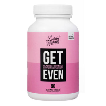 LIVELY VITAMIN CO. Get Even - Women's Hormonal Balance Blend - Helps Reduce Severity of Periods, PMS & Menopause - Eases Cramps & Bloating - Mood Regulation - Period Pain & Discomfort - 90 Count LIVELY VITAMIN CO uk supplements