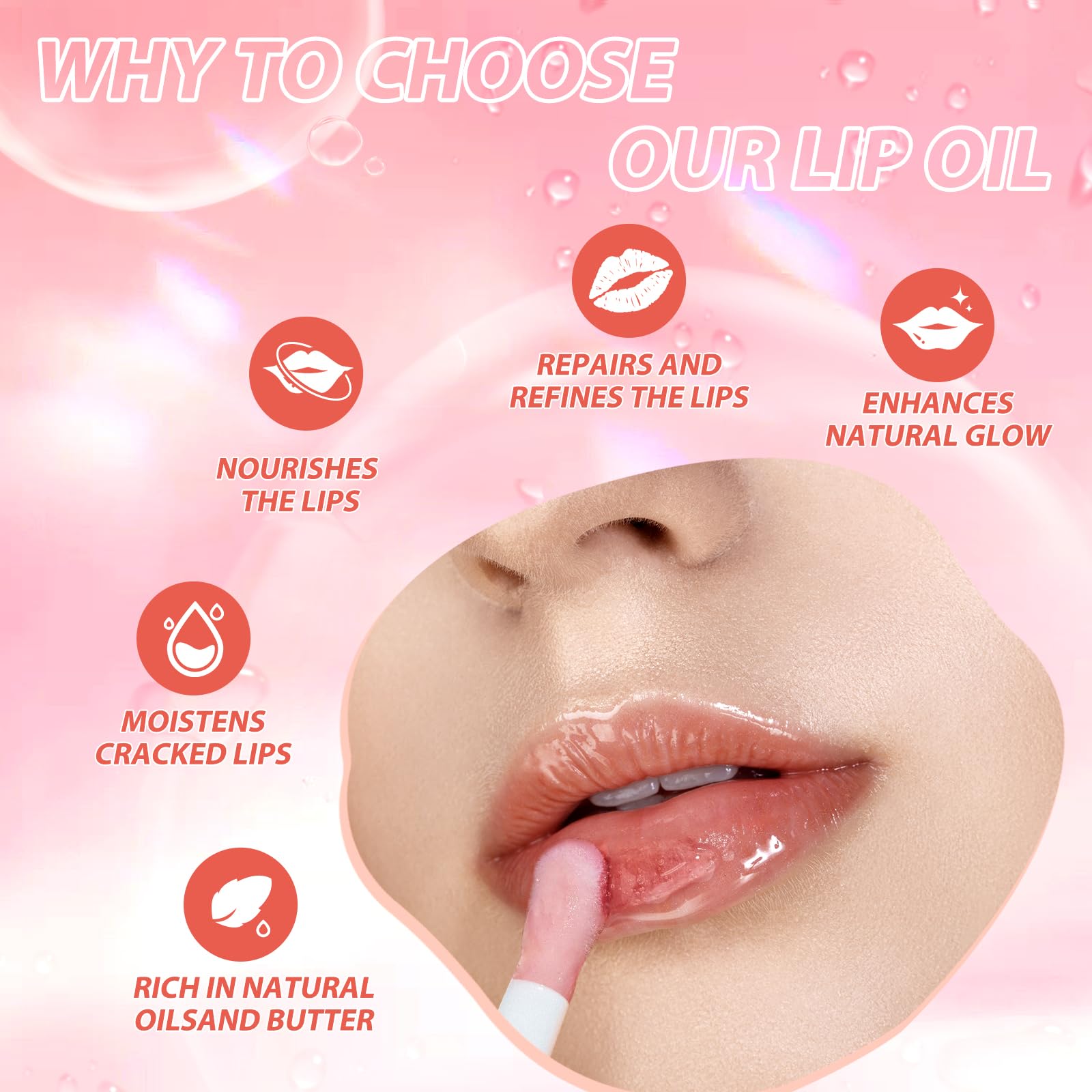 LANGMANNI Moisturizing Lip Oil,No-Sticky Lip Gloss Lip Balm Lip Care,Fruit Flavoured Lip Oil For Dry Lip's Moisturizing Hydrating And Nourishing ((Strawberry)) LANGMANNI uk supplements