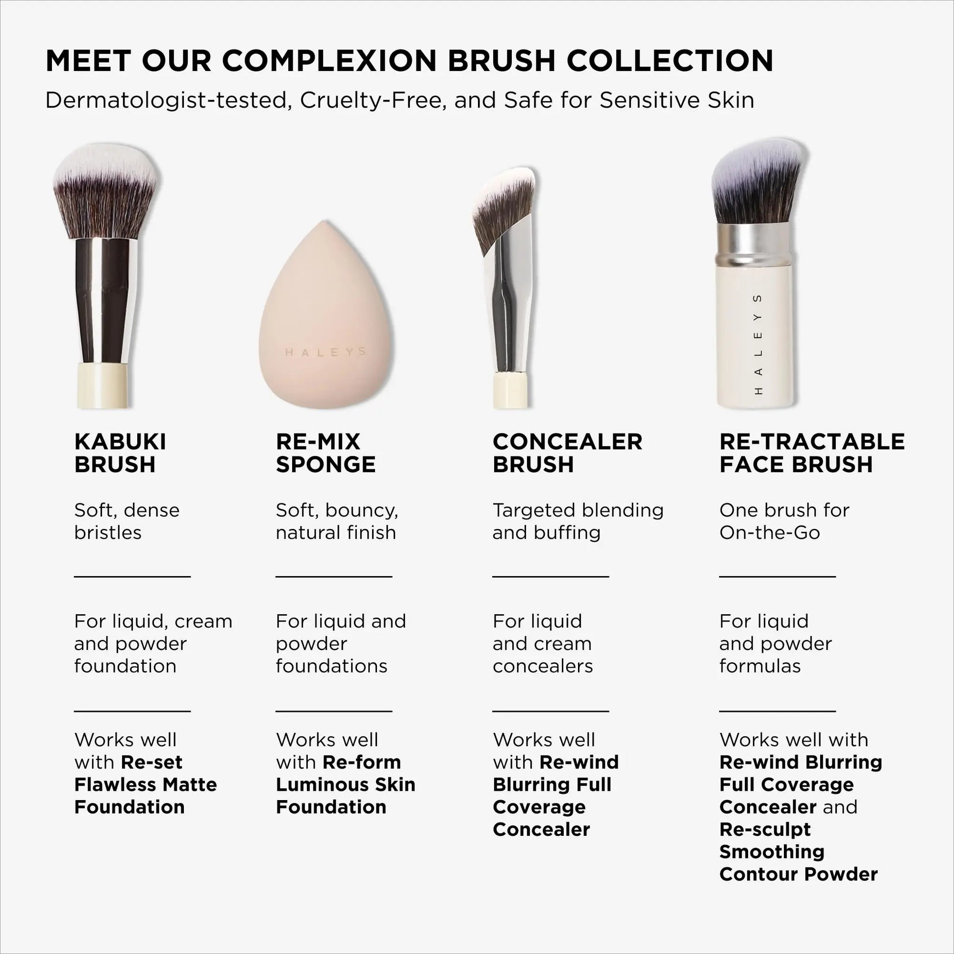 Haleys Beauty Kabuki Foundation Brush For Applying Powder, Foundation, Bronzer, Blush, and Mineral Make up, Soft Bristles, Seamless Blending, Makeup Brushes Essential, Vegan & Cruelty Free HALEYS uk supplements