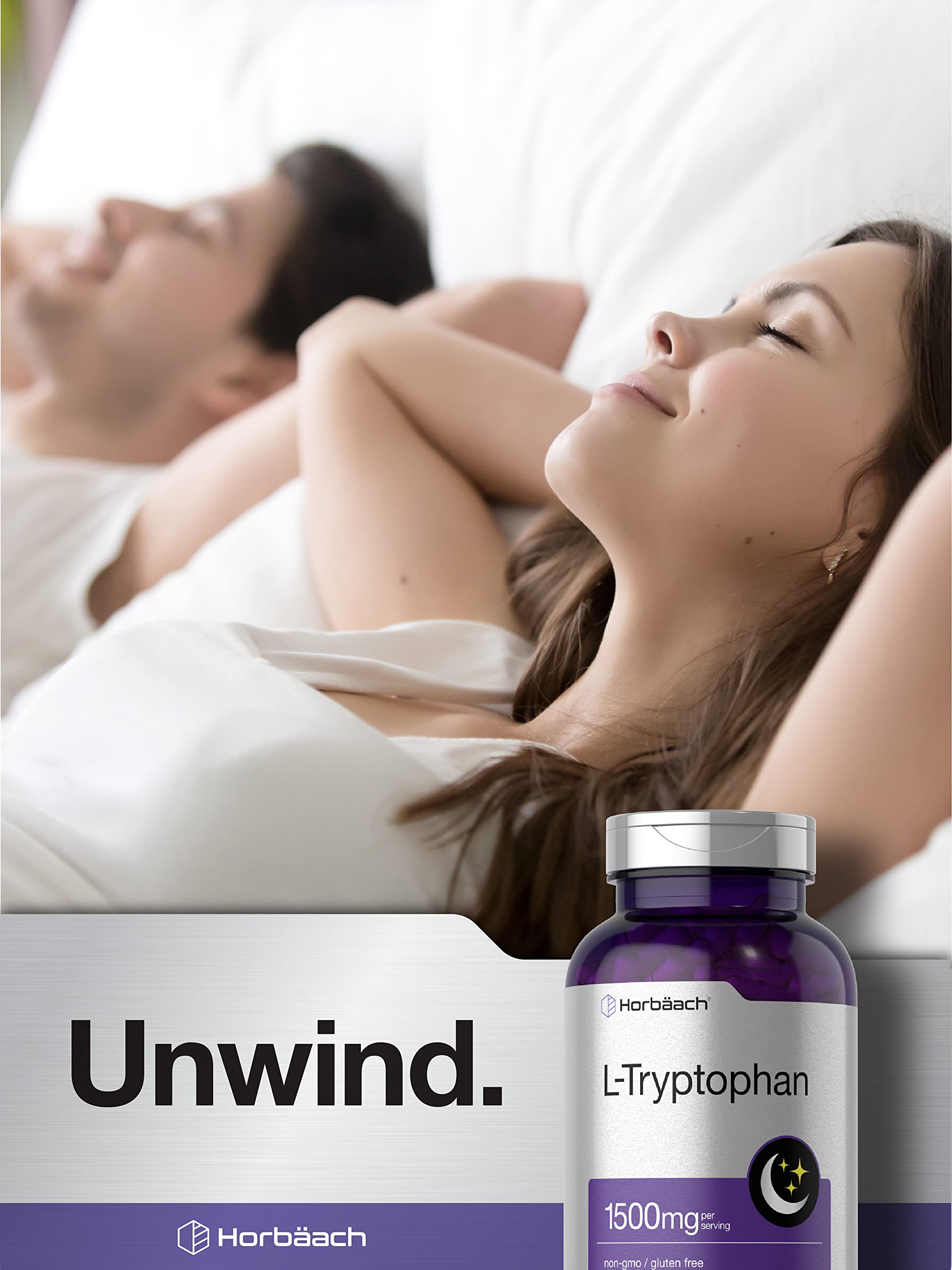 L Tryptophan 1500mg Capsules | 240 Count | Nighttime Formula | Non-GMO, Gluten Free Horbäach uk supplements