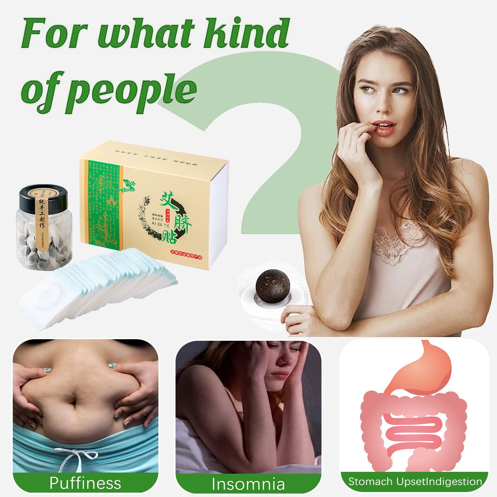 Mugwort Belly Patch,30Pcs Natural Wormwood Essence Pills and 30Pcs Belly Sticker, Moxa Hot BENJEN uk supplements