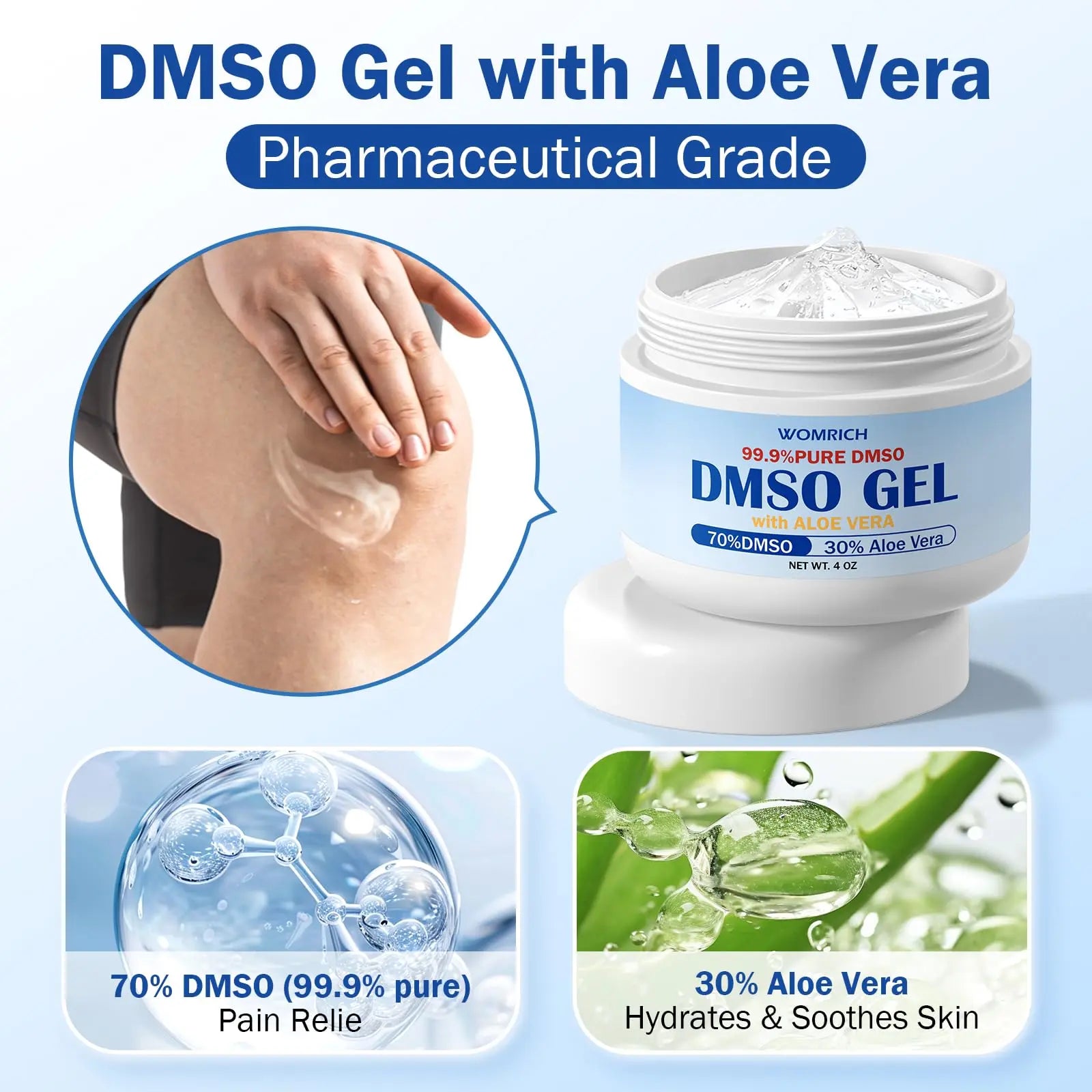 Lymph MD DMSO Gel with Aloe Vera - DMSO Pharmaceutical Grade for Joints and Muscles - Dimethyl Sulfoxide Cream 4 Oz - High Purity & Low Odor Lymph MD uk supplements
