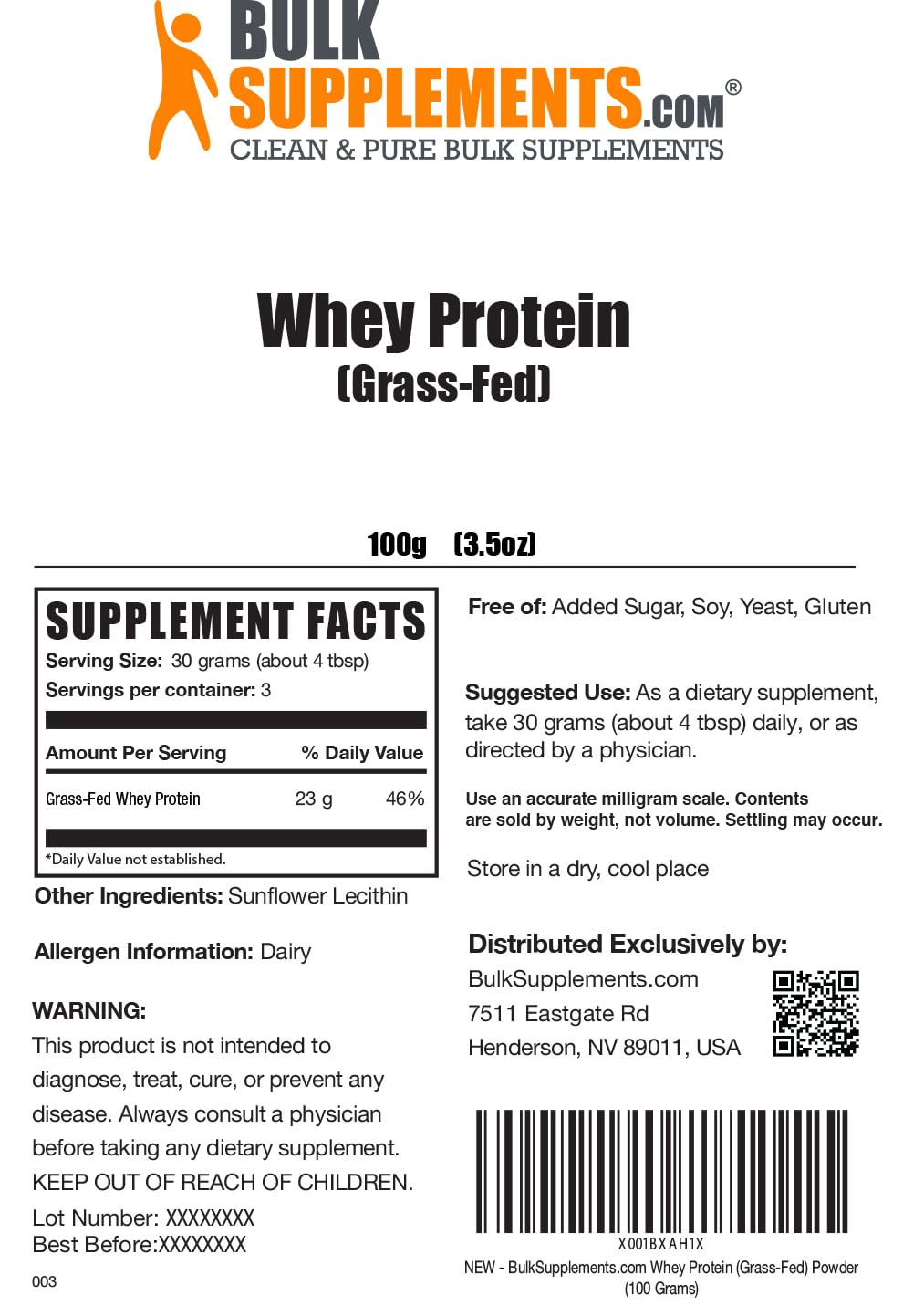 BULKSUPPLEMENTS.COM Grass Fed Whey Protein Powder - Unflavored Whey Protein BULKSUPPLEMENTS.COM uk supplements