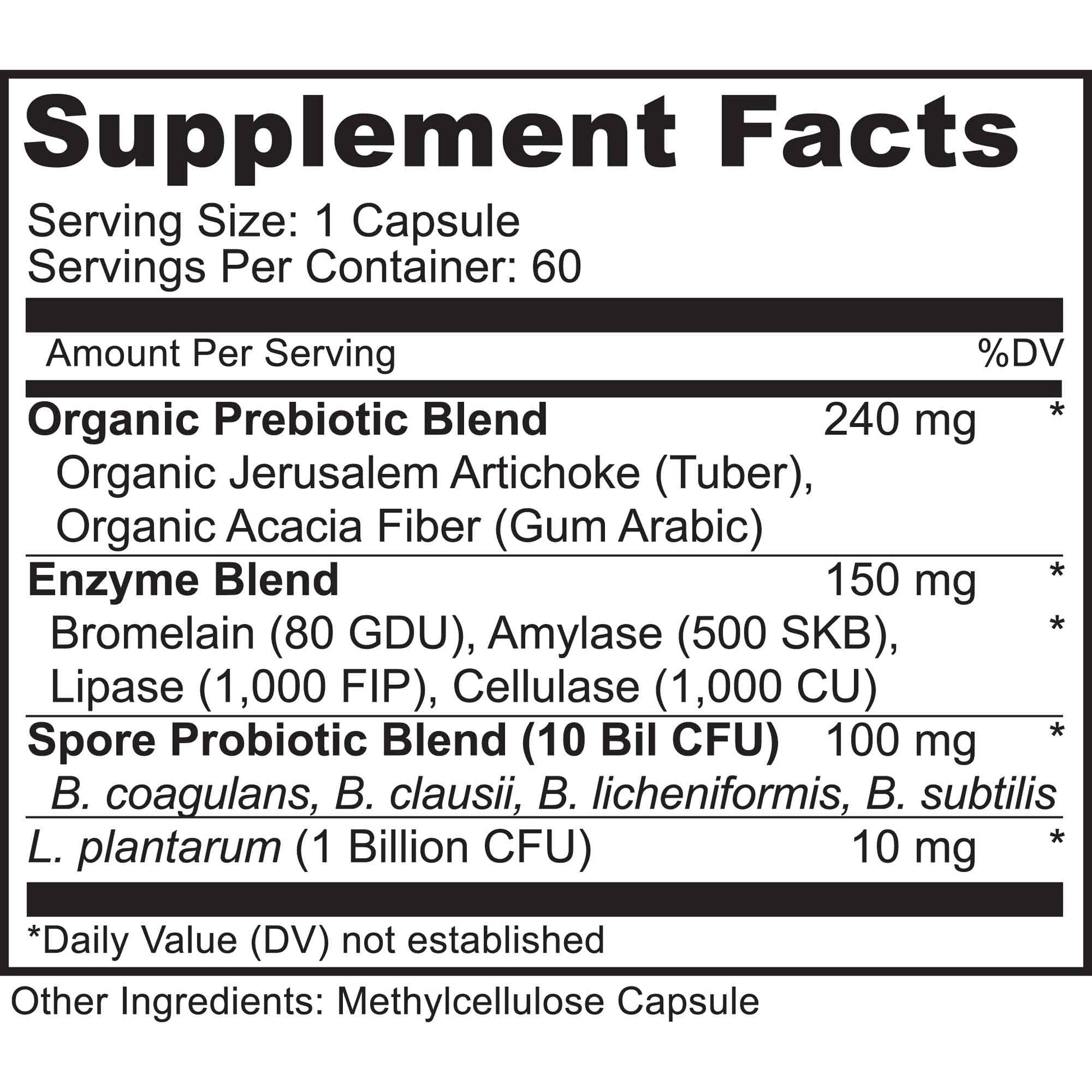 MoxyVites Spore Probiotic Complex - All In One Prebiotics and Probiotics for Digestive Health, Postbiotic, Digestive Enzymes Daily Supplement - Spore Based Probiotic for Women & Men MoxyVites uk supplements