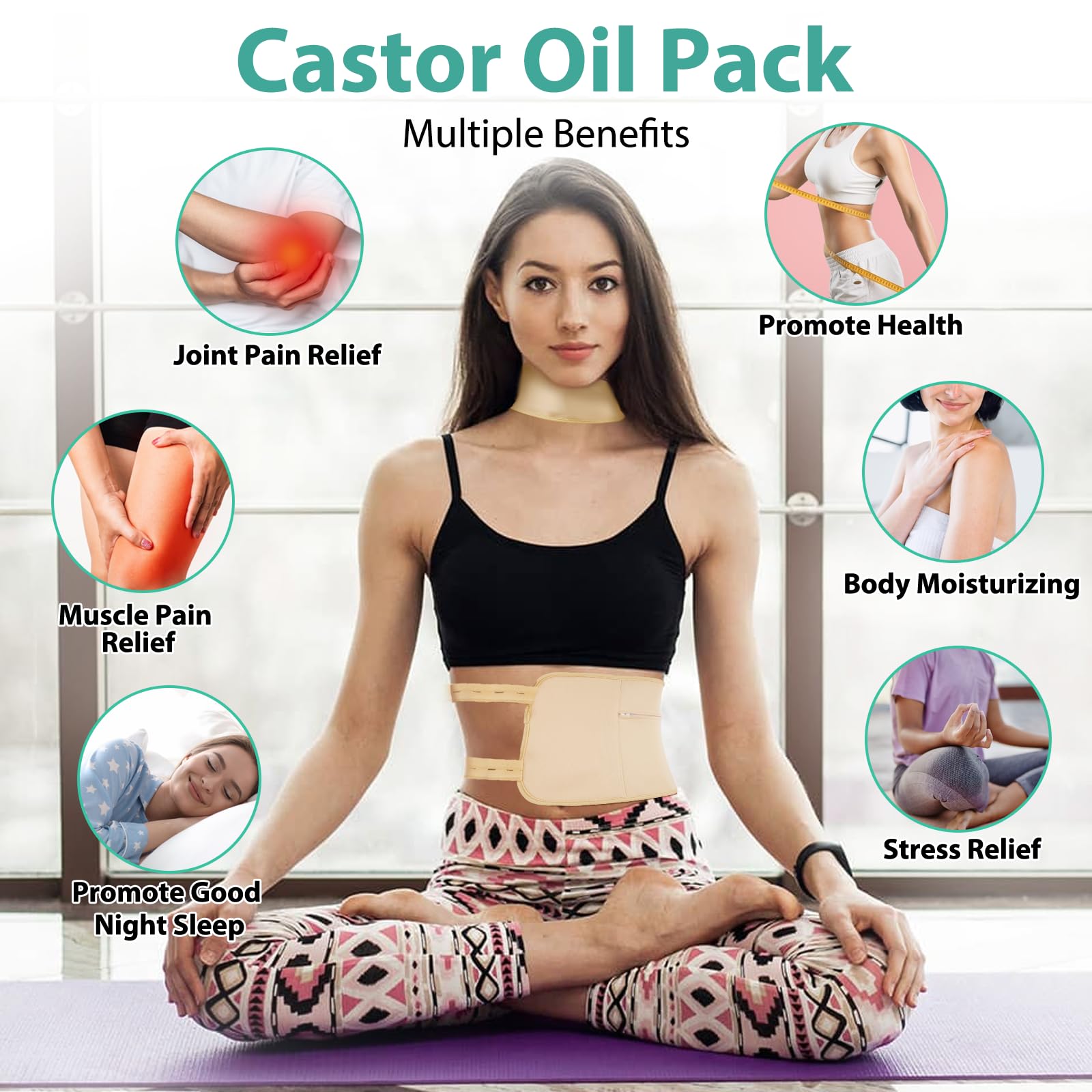 Jamaican Black Castor Oil (2.02 fl oz) with Reusable Castor Oil Pack Wrap, Adjustable Castor Uqrjyfiy uk supplements