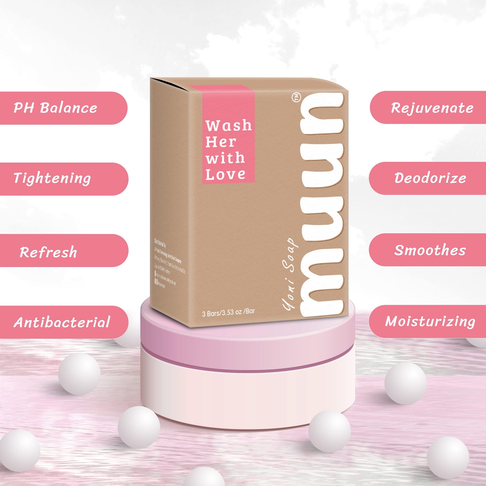 Muun Yoni Soap Bar - Pack 3 Ph Balance Probiotics & Natural Ingredients - Gentle Cleansing Formula Muun uk supplements