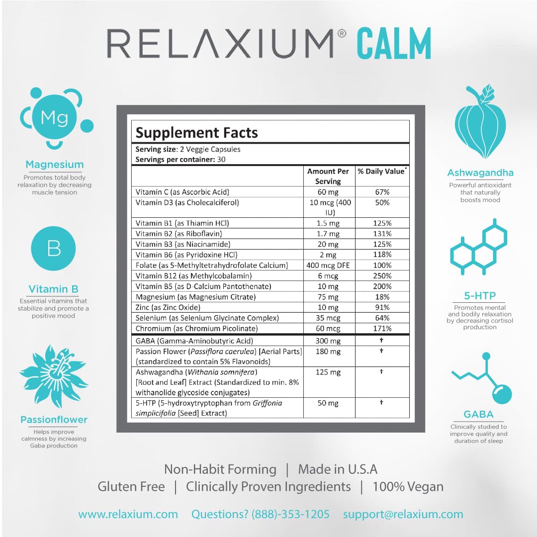 Relaxium Calm, Non-Habit Forming, Stress & Mood Support Supplement Relaxium uk supplements