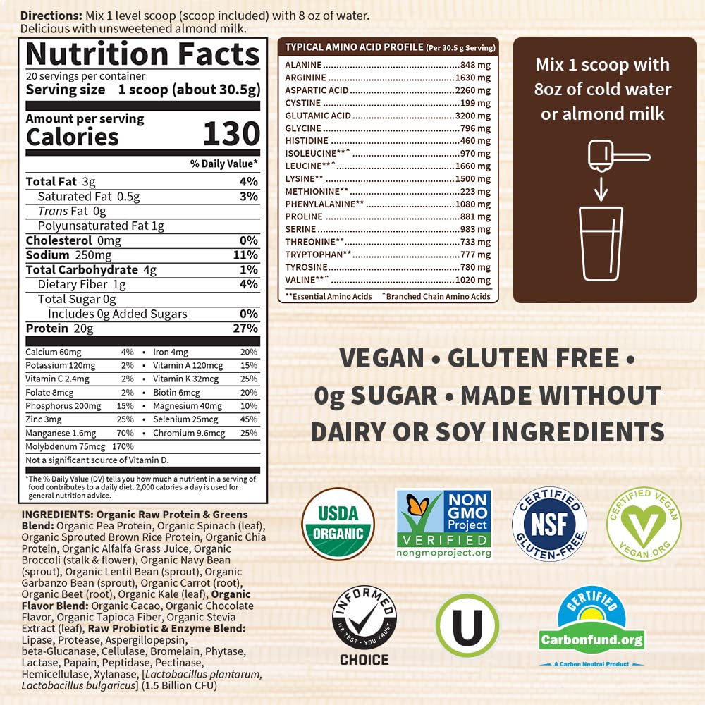 Garden Of Life, Powder Protein Greens Chocolate Organic, 22 Ounce Garden of Life uk supplements