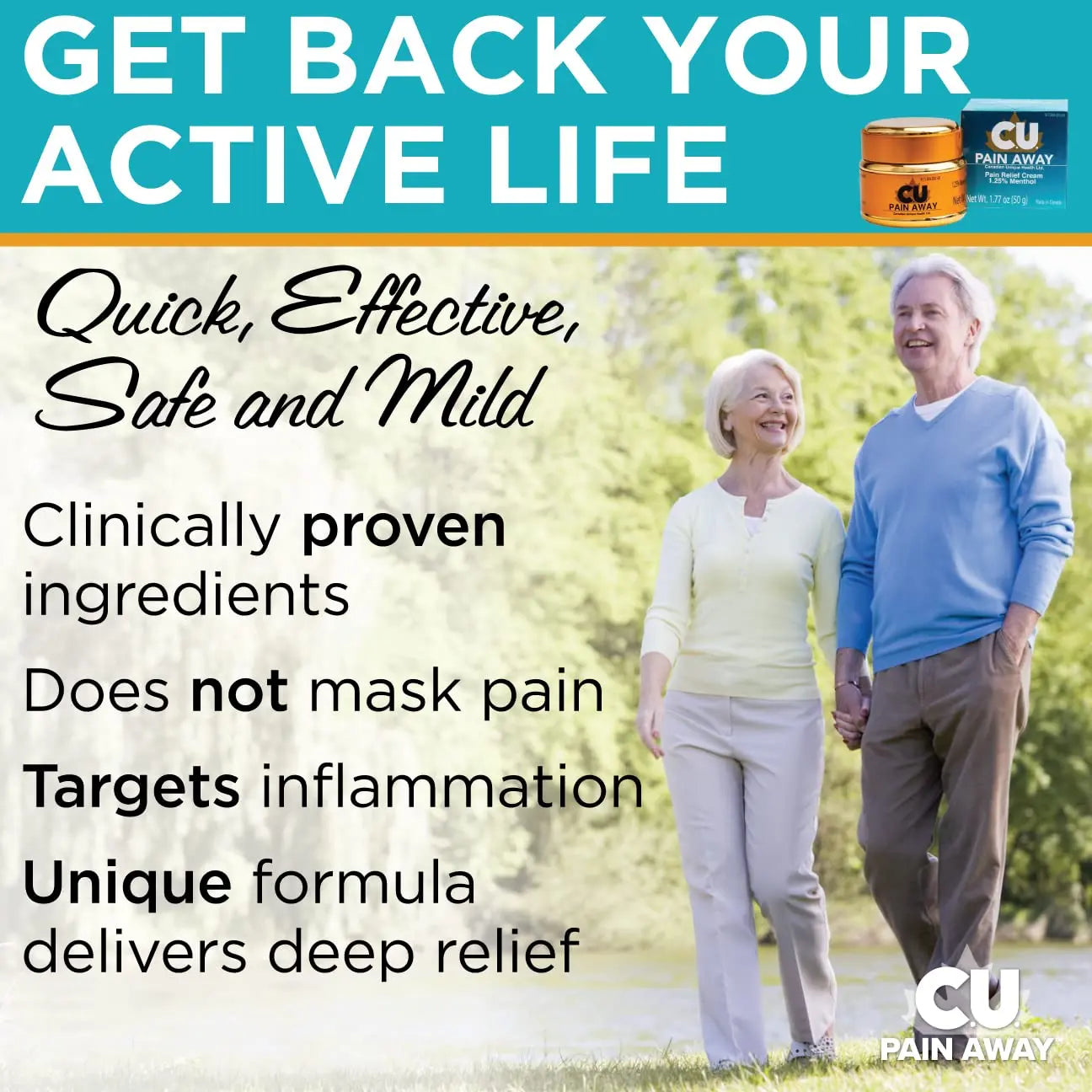 Arthritis Pain Relief Cream - C.U. Pain Away. Reduce Inflammation, Improve Mobility, Rapid Relief. Effective Muscle and Joint Pain Relief. All-Natural Ingredients. C.U. Pain Away uk supplements