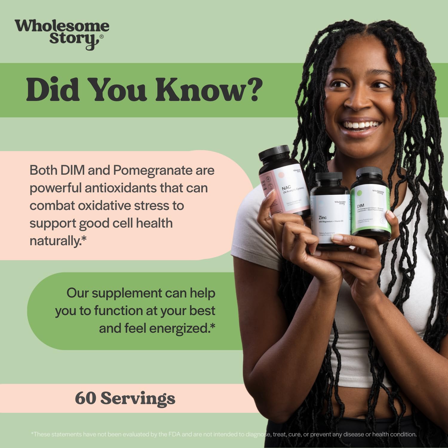DIM Supplement Women | DIM SGS | Pomegranate, Broccoli and Black Pepper Blend | Estrogen & Hormone Balance for Women | Cell and Tissue Health | 60-Day Supply | Clean Label Project Certified Wholesome Story uk supplements