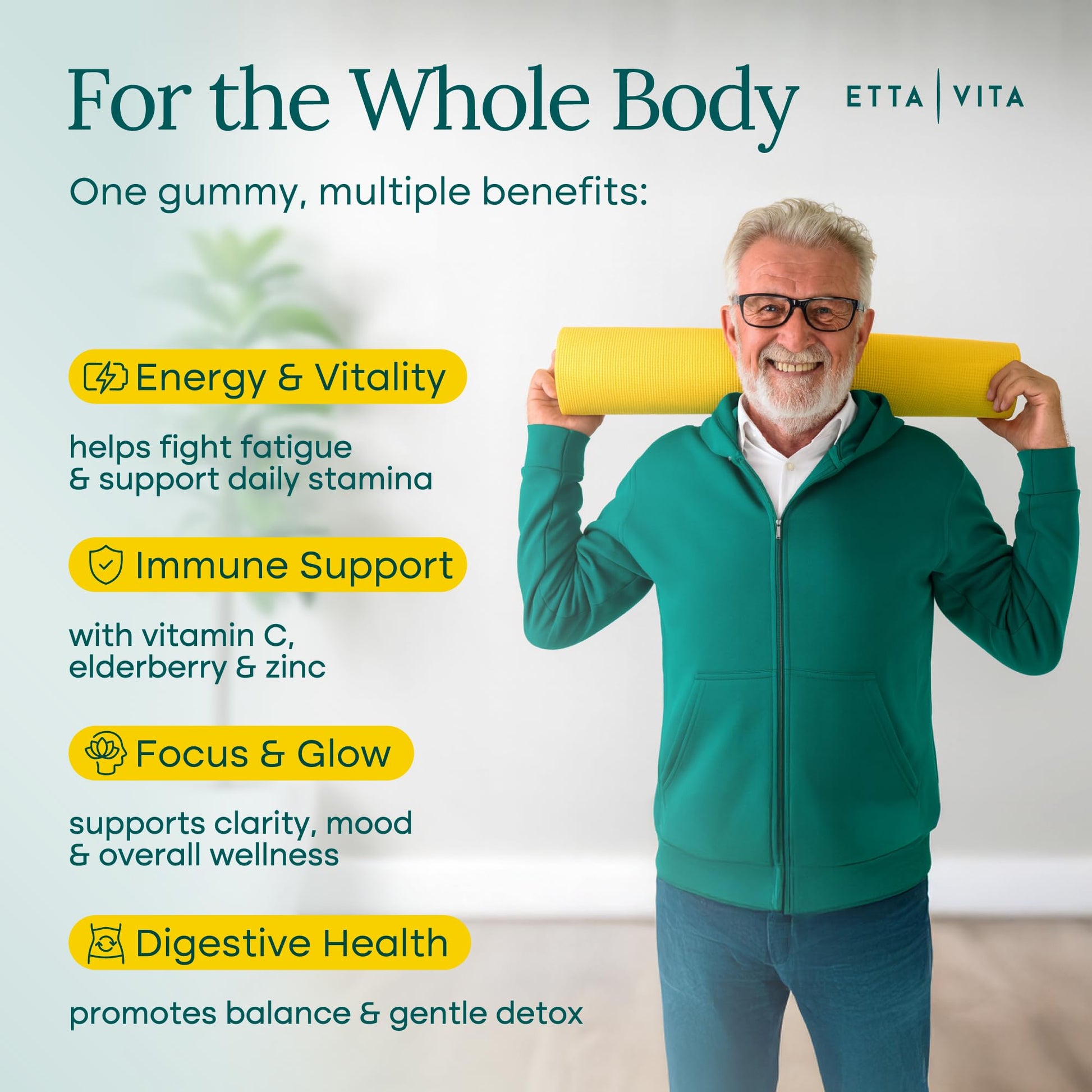Everyday Debloat & Detox Sugar-Free Fruits and Veggies Gummies - Energy Support with Superfood Fruit and VegetableSupplement (120 Chews) Cruelty-Free, Vegan, Gluten-Free, Fruit and Vegetable Vitamin Etta Vita uk supplements