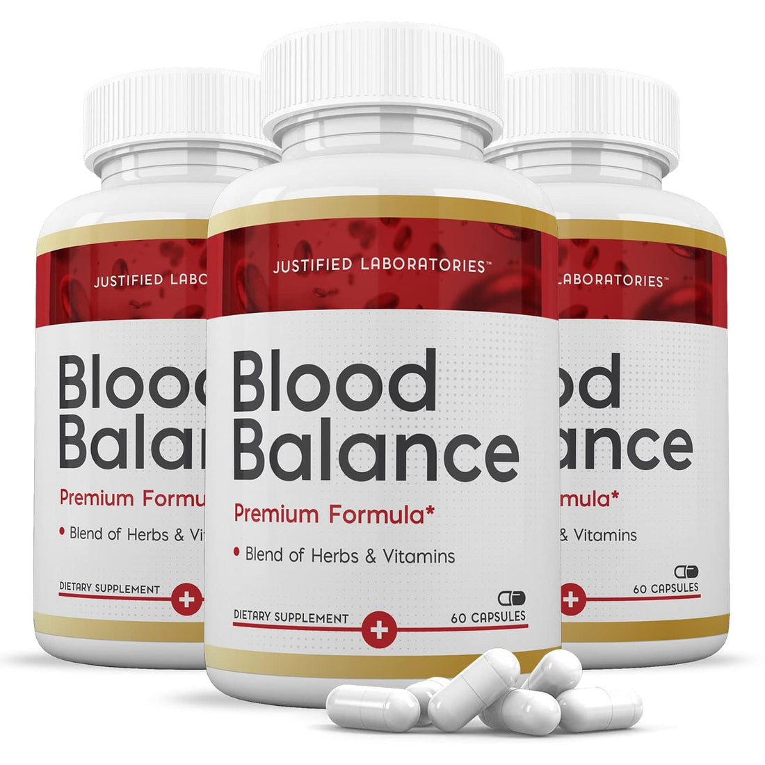 (3 Pack) Blood Balance Advanced Formula 688MG Supplement Pills 180 Capsules Justified Laboratories uk supplements