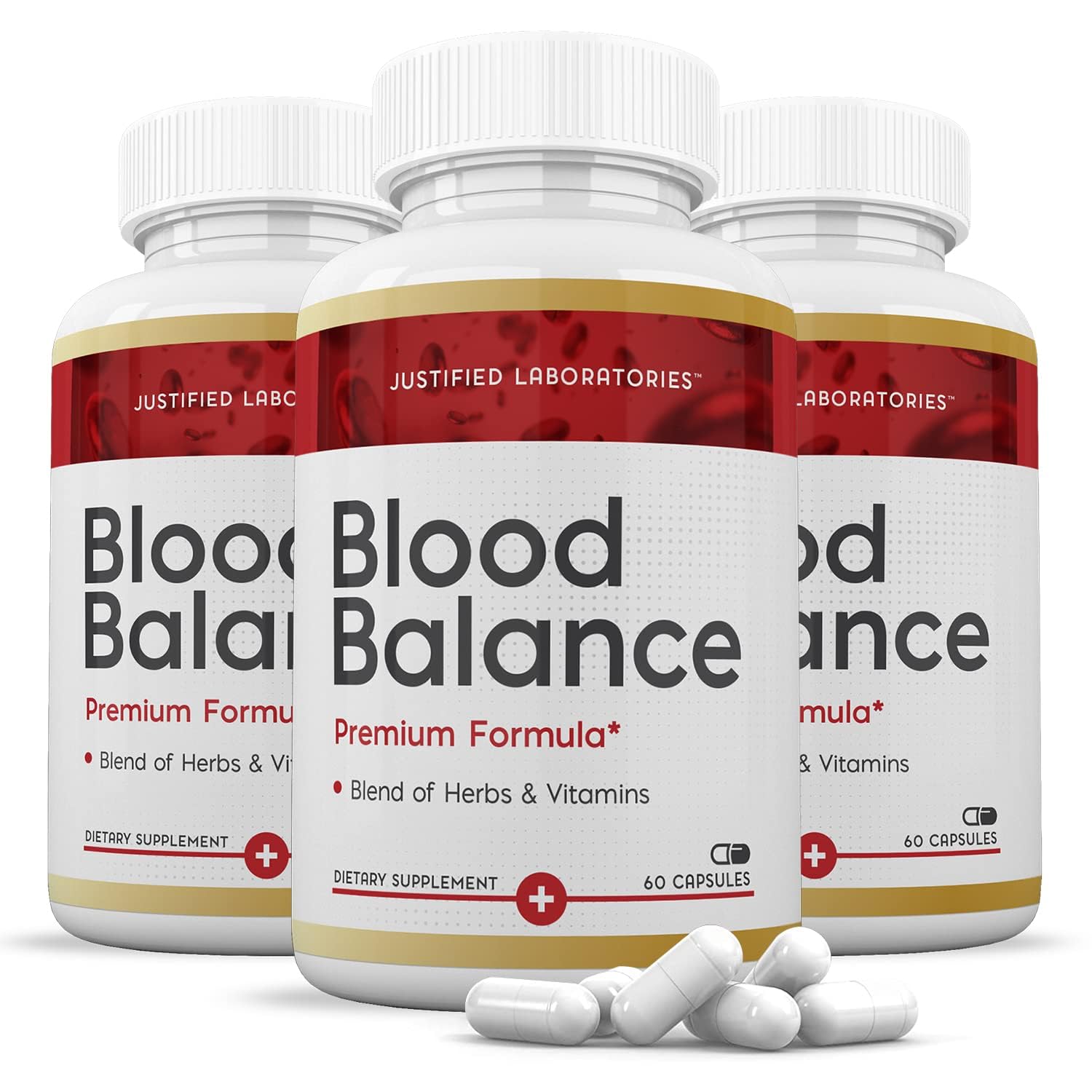 (3 Pack) Blood Balance Advanced Formula 688MG Supplement Pills 180 Capsules Justified Laboratories uk supplements