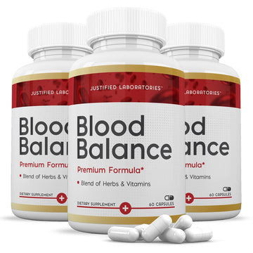 (3 Pack) Blood Balance Advanced Formula 688MG Supplement Pills 180 Capsules Justified Laboratories uk supplements