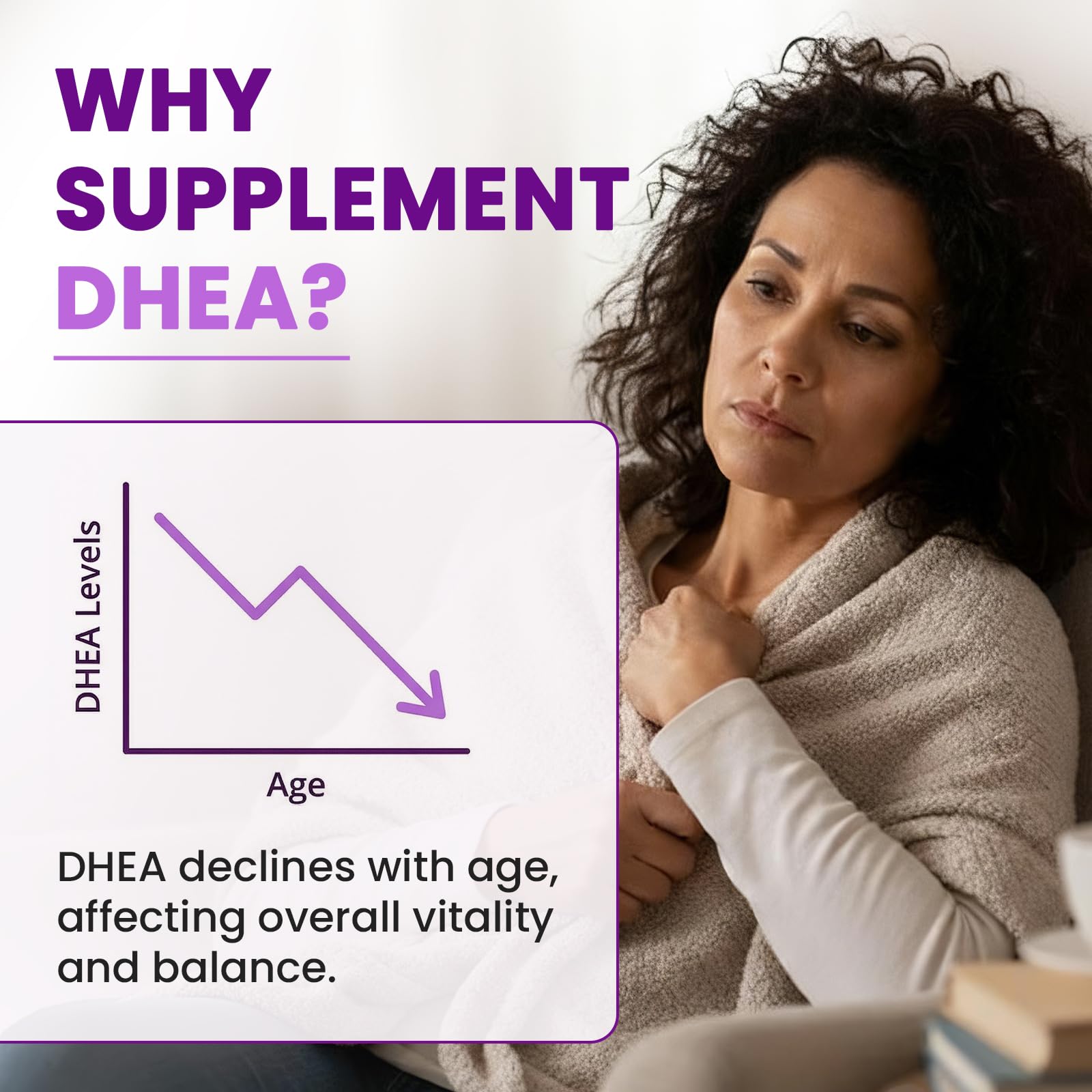 Women's DHEA 25mg Supplement with Vitamin D3 & Slippery Elm – Daily Hormone Support for Energy, Mood, Immune & Healthy Aging – Gentle Balance Formula, Vegan Capsules, 60 Count iMATCHME uk supplements