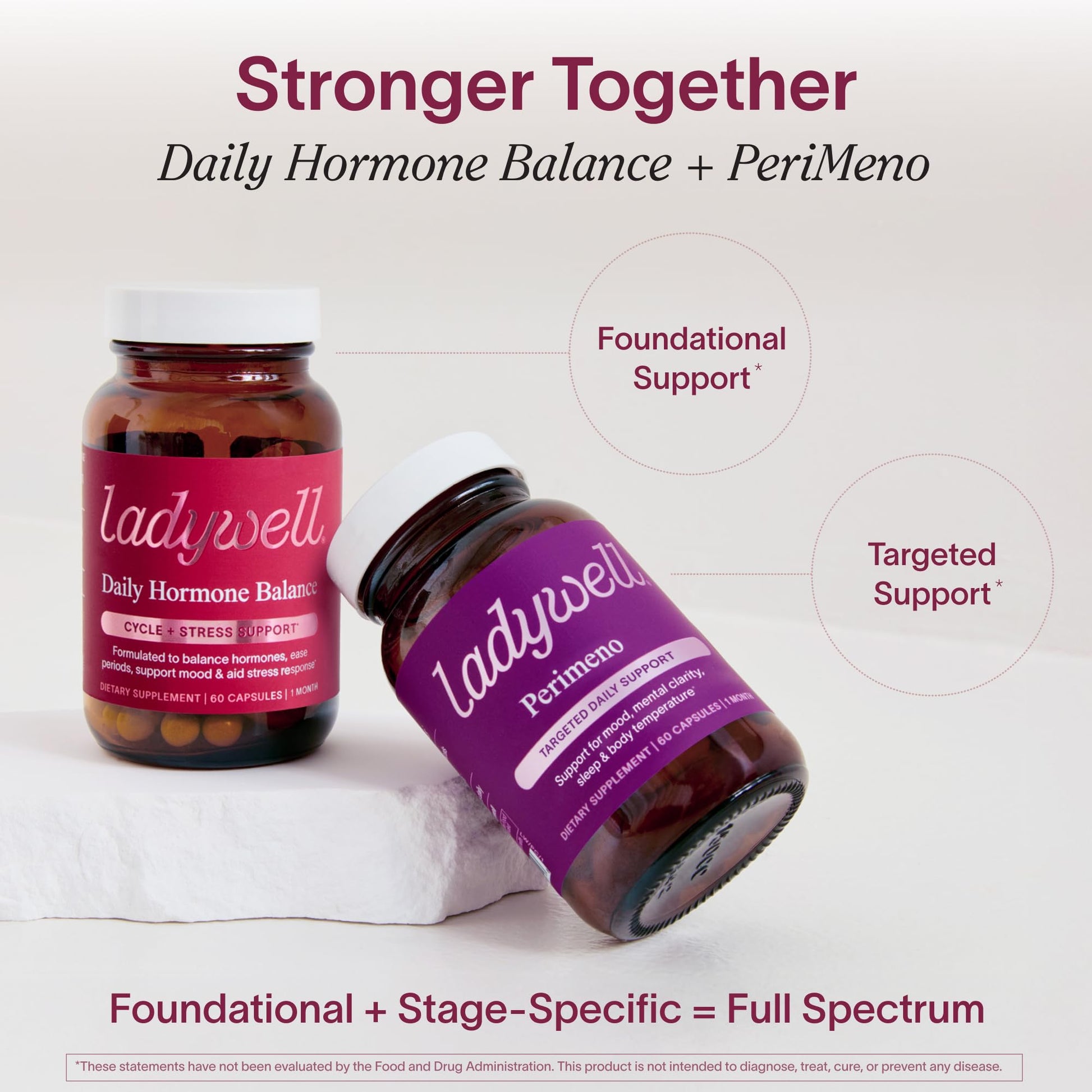 Ladywell Perimeno - Perimenopause Support - Support for Mood, Mental Clarity, Sleep & Hot Flashes - Black Cohosh, Reishi, Wild Yam, Holy Basil, Schisandra, Rhodiola, Siberian Rhubarb / 60 Veg Caps Ladywell uk supplements