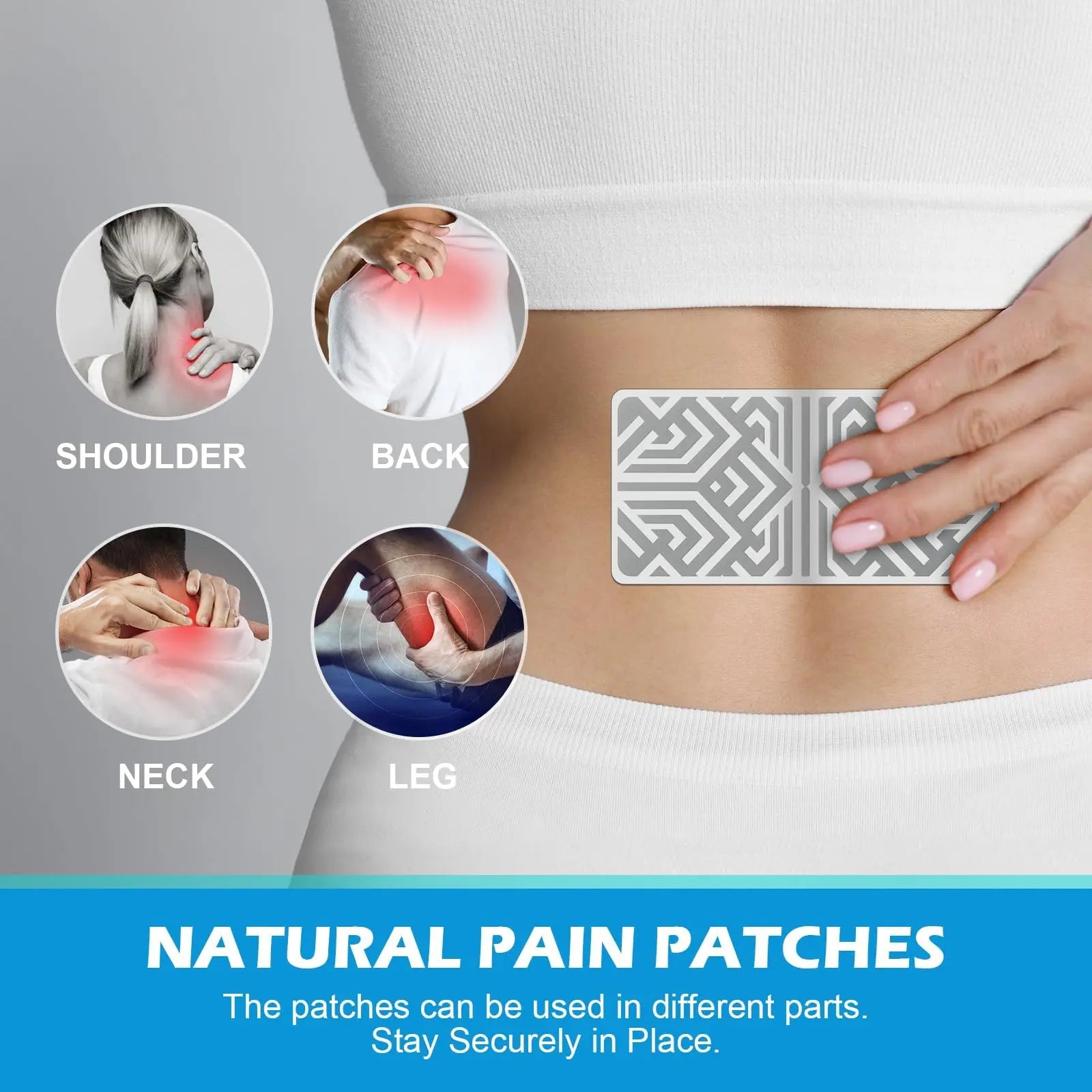 Reusable Pain Relief Patches for Sore Muscle, Includes 3 Adhesives, 1 Patch & 1 Carry Bag, Pain Patches for Neck, Back,Foot, Knee etc, Large&Fast Acting, Easy Adhesive Application Pain Patch-0304 SKAYAH uk supplements