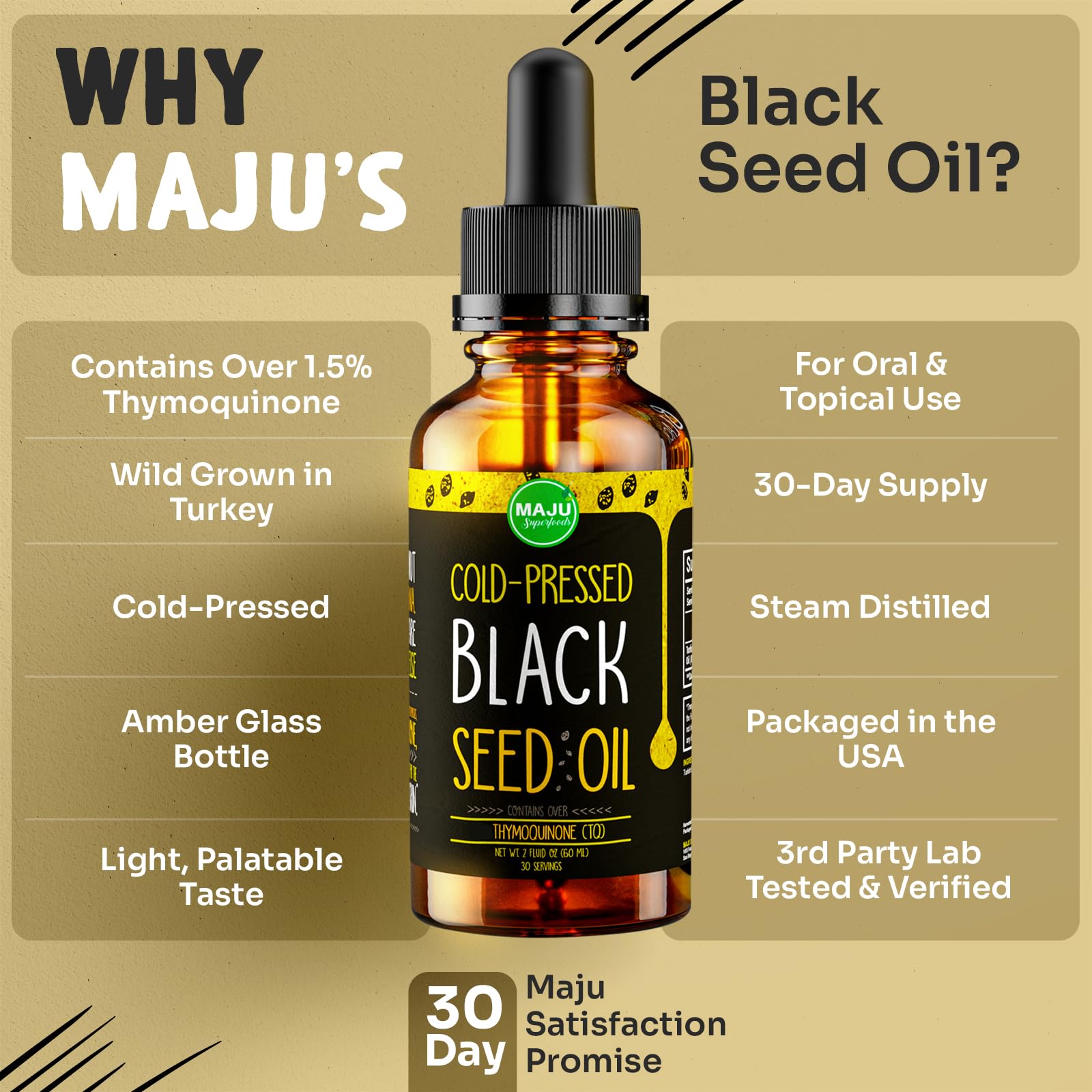 MAJU Black Seed Oil - 3 Times TQ, Cold-Pressed, Travel Size, 100% Turkish Black Cumin Maju Superfoods uk supplements