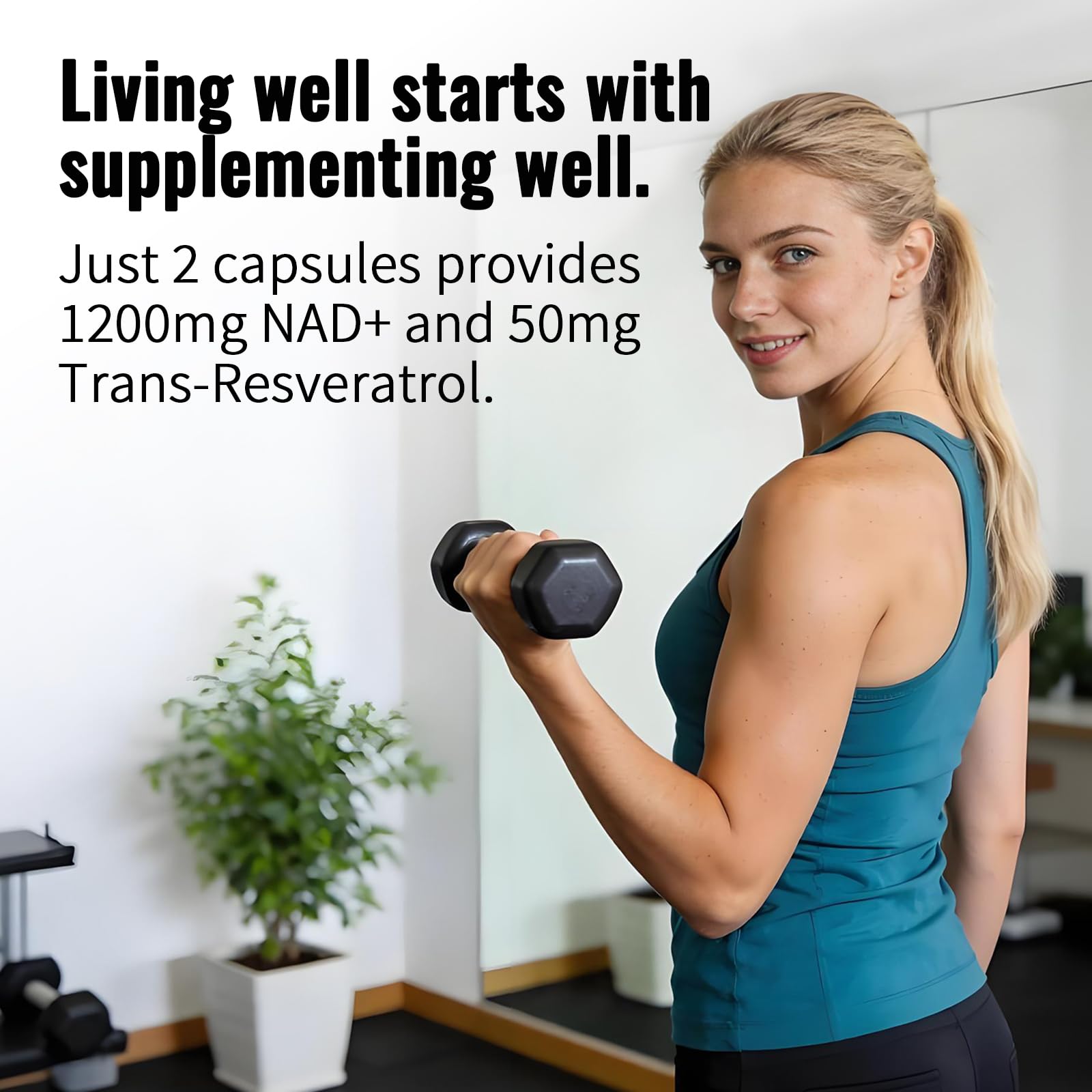 YMINGKJ NAD+ Supplement with Resveratrol 1200mg – Nicotinamide Adenine Dinucleotide & Trans-Resveratrol 50mg, Anti-Aging Cellular Energy & Metabolism Support, 60 Vegetarian Capsules (30 Servings) YMINGKJ uk supplements