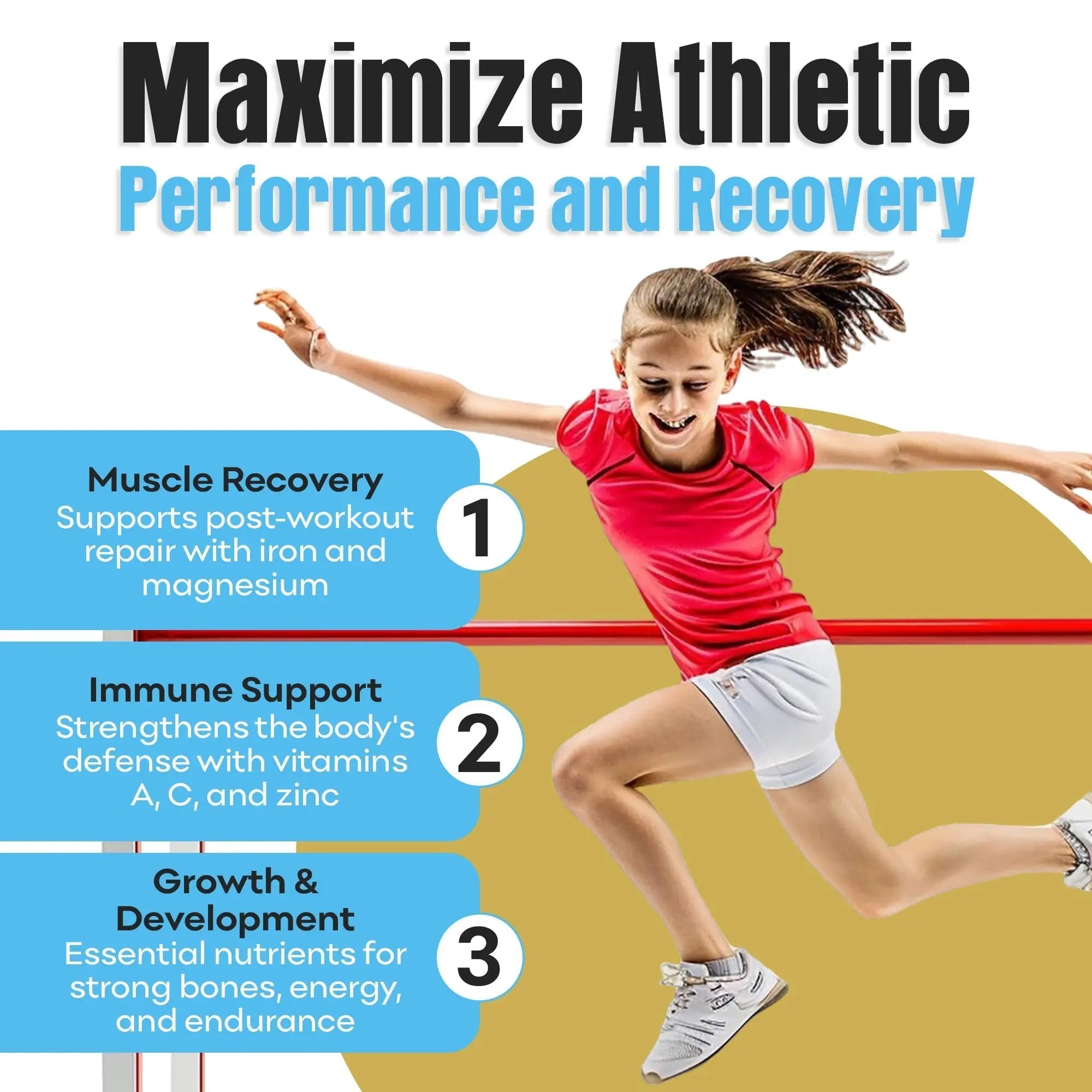 Youth Athletic Gummies – Kids Multivitamin Gummies with Essential Nutrients, Immune & Energy Support, Vegan & Gelatin-Free IMPACT uk supplements