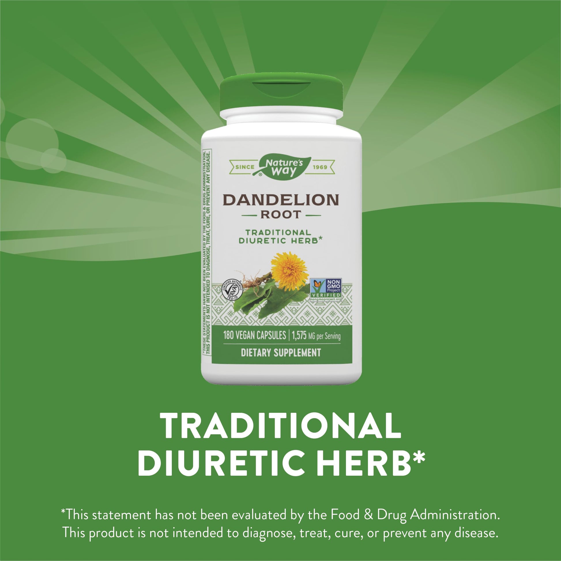 Nature's Way Dandelion Root Diuretic Herb* 525 mg per Capsule Non-GMO Nature's Way uk supplements