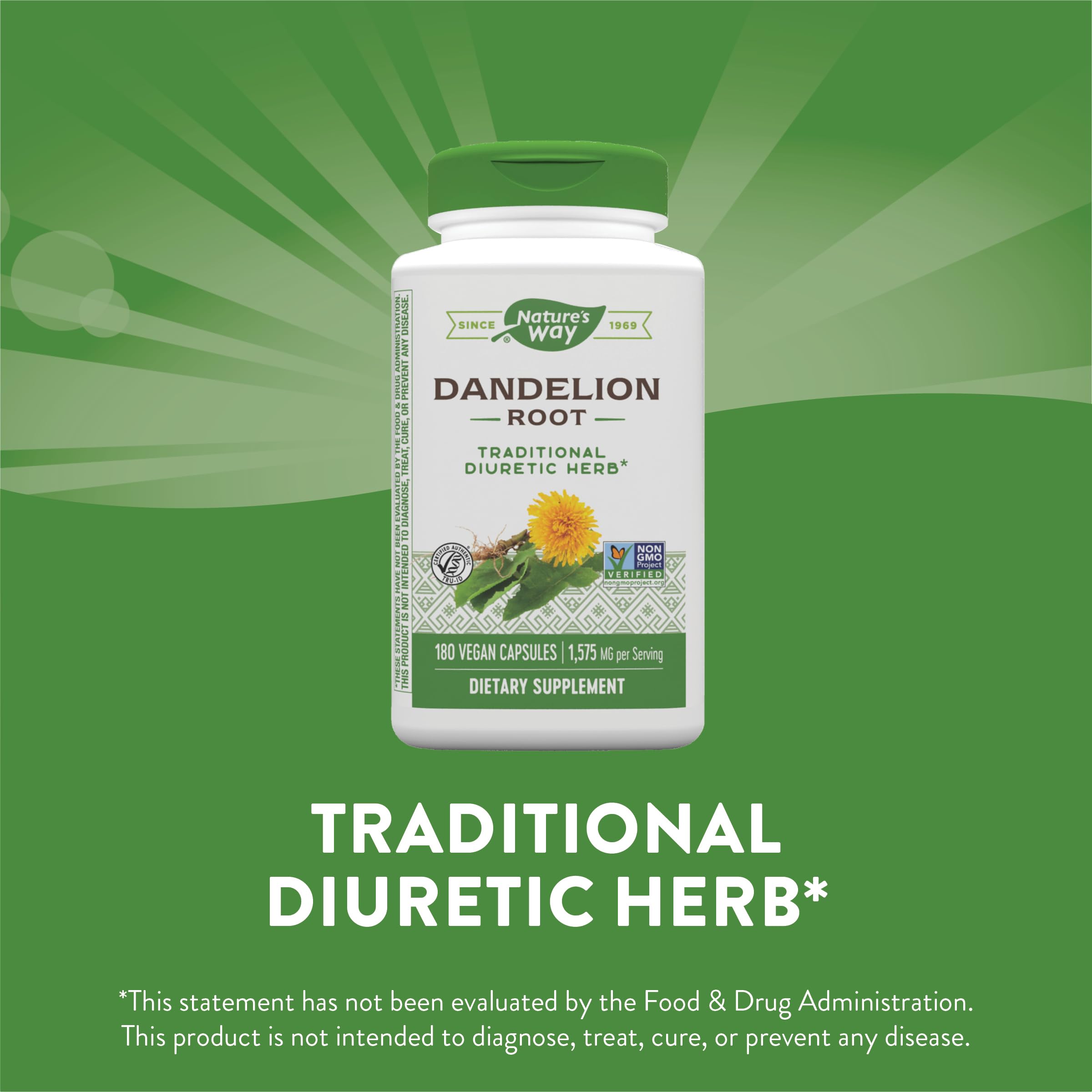 Nature's Way Dandelion Root Diuretic Herb* 525 mg per Capsule Non-GMO Nature's Way uk supplements