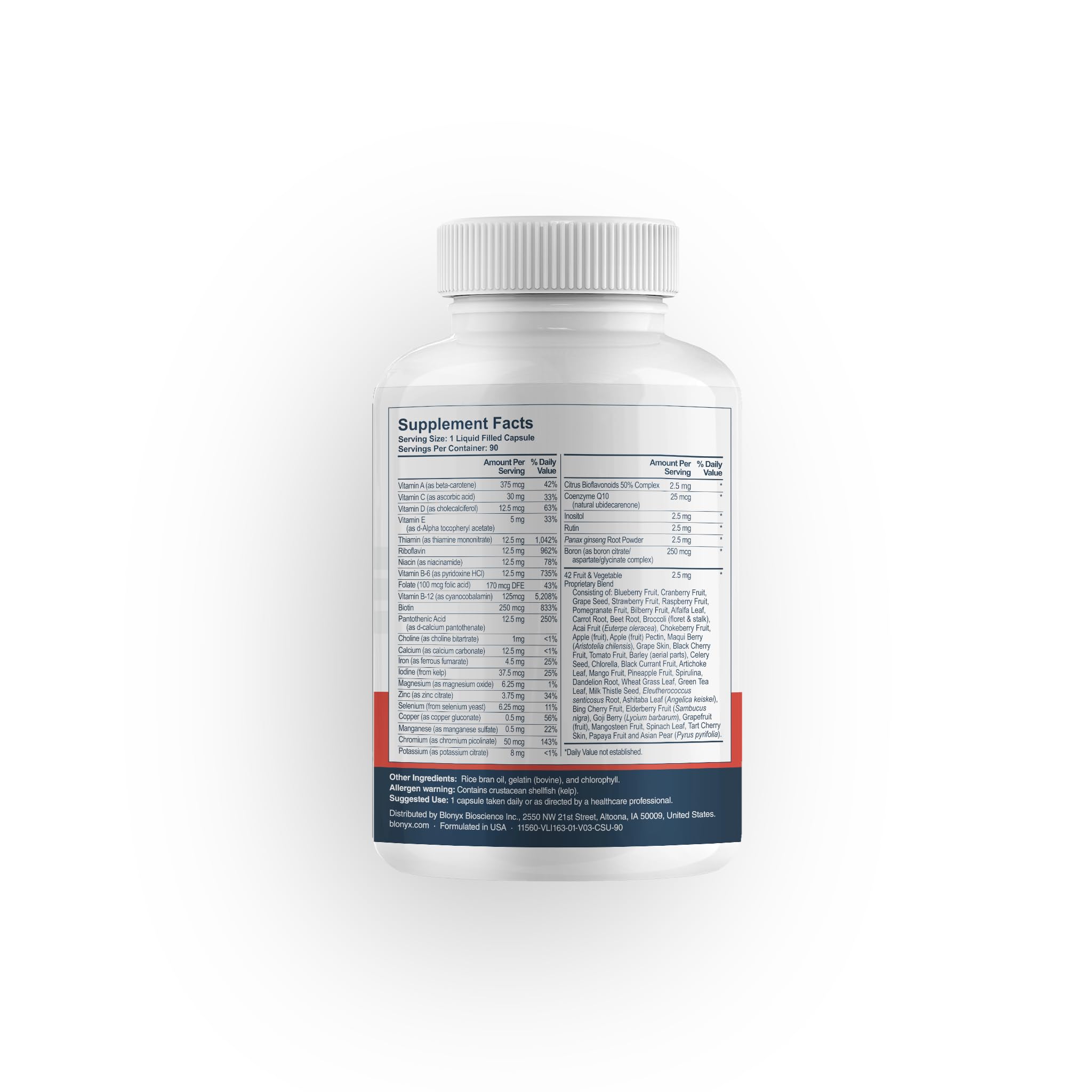 Blonyx Multivit+ Athlete's Multivitamin - Whole Food-Sourced Nutrients, Supports Performance & Muscle Health, 90 Day Supply Blonyx uk supplements