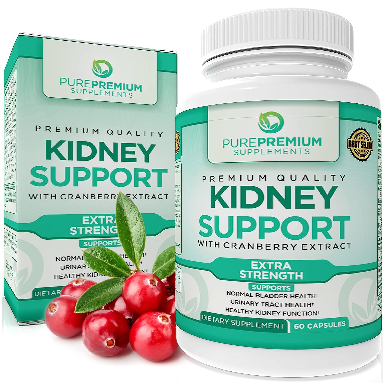 PurePremium Kidney Support Supplement with Cranberry Extract - Kidney Cleanse, Detox PurePremium Supplements uk supplements