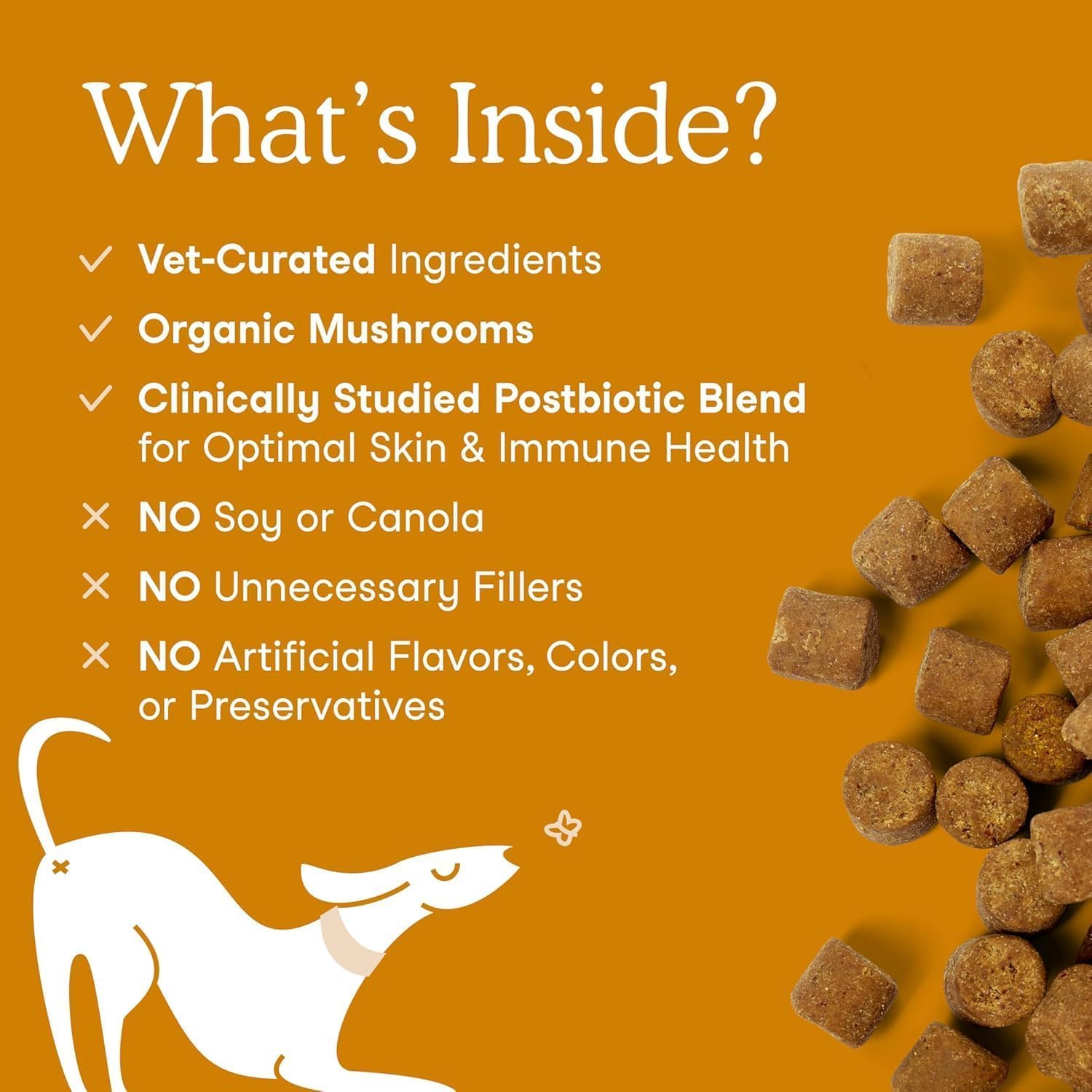 Fera Pets Dog Allergy and Immune Support with Organic Mushrooms, Postbiotics & Colostrum - Promotes Skin & Gut Health - Soothes Seasonal Allergy Symptoms - 30 Soft Chews Fera Pets uk supplements