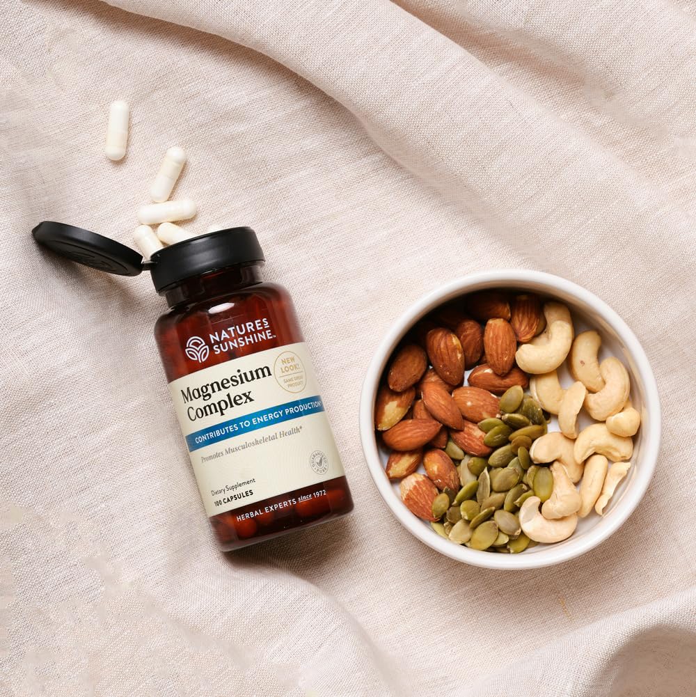 Nature’s Sunshine Magnesium Complex - High Potency Magnesium Supplement with Citrate & Malate for Relaxation, Optimal Absorption, Muscle Function, Energy Production - 50 Servings (100 Capsules) Nature's Sunshine uk supplements