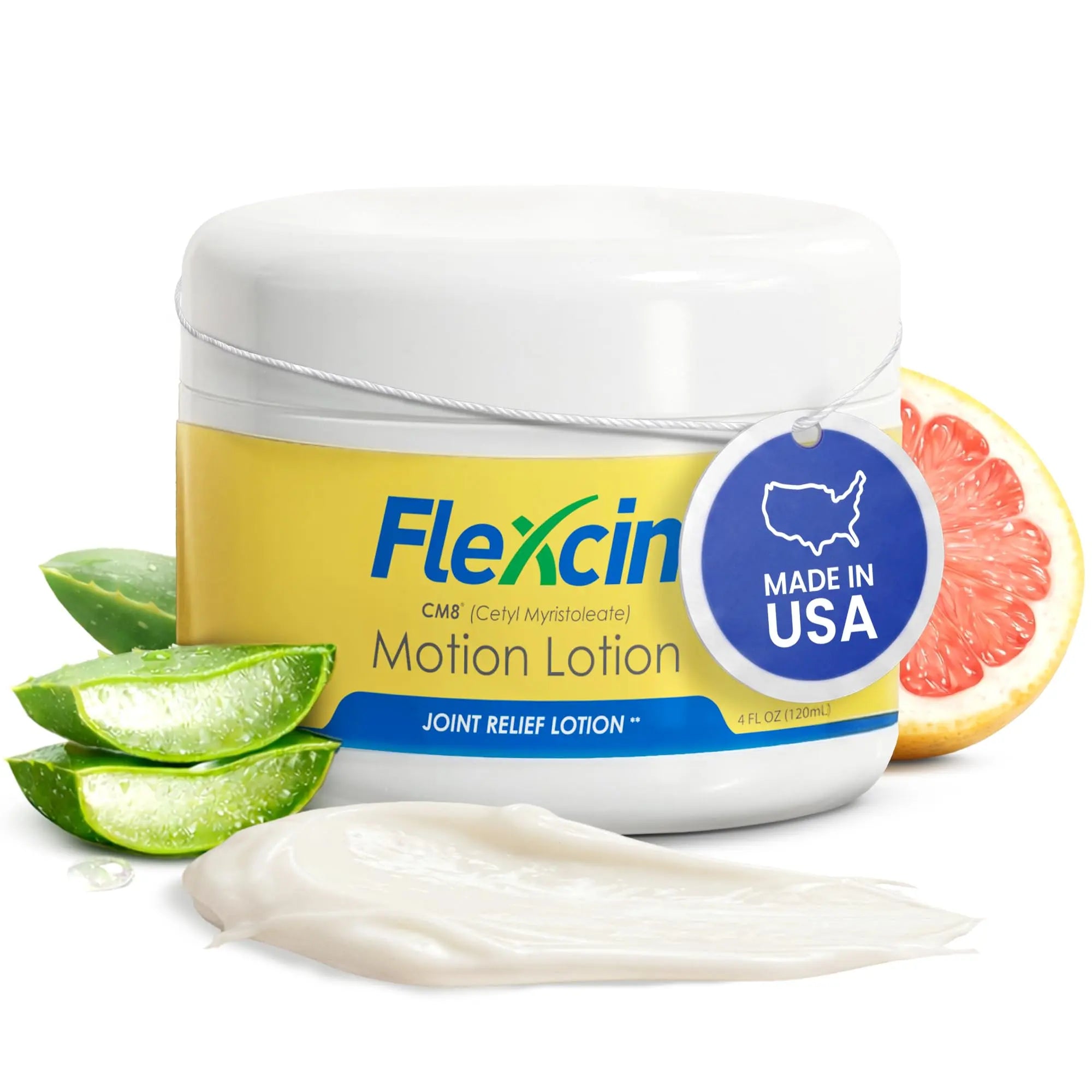 Flexcin Motion Lotion with CM8 - Joint & Muscle Therapy Cream for Back, Neck, Knee, Hand, Foot - Fast Absorbing with DMSO, Emu Oil, Aloe Vera - Non-Greasy 4oz Jar Flexcin uk supplements