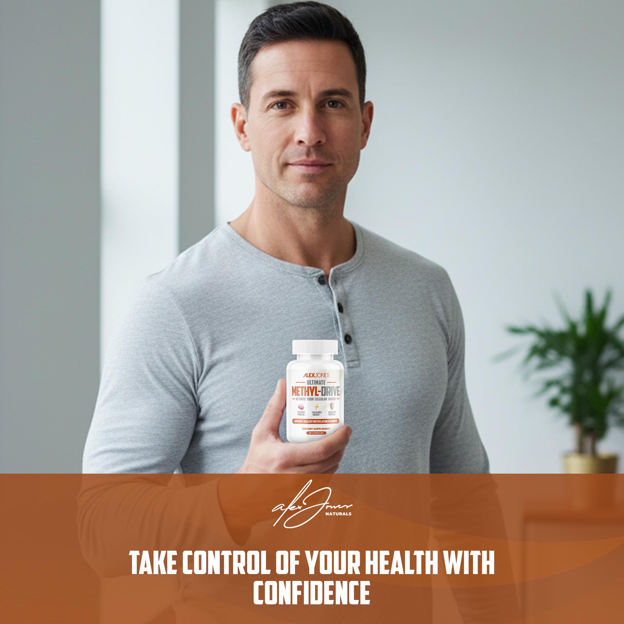 Alex Jones Naturals Methyl Drive Vitamin B Methylated Complex Formula – Mitochondrial Support Supplement w/ CoQ10, PQQ Supplement, Magnesium, B Methylated Complex & BioPerine – 60 Capsules Alex Jones Naturals uk supplements