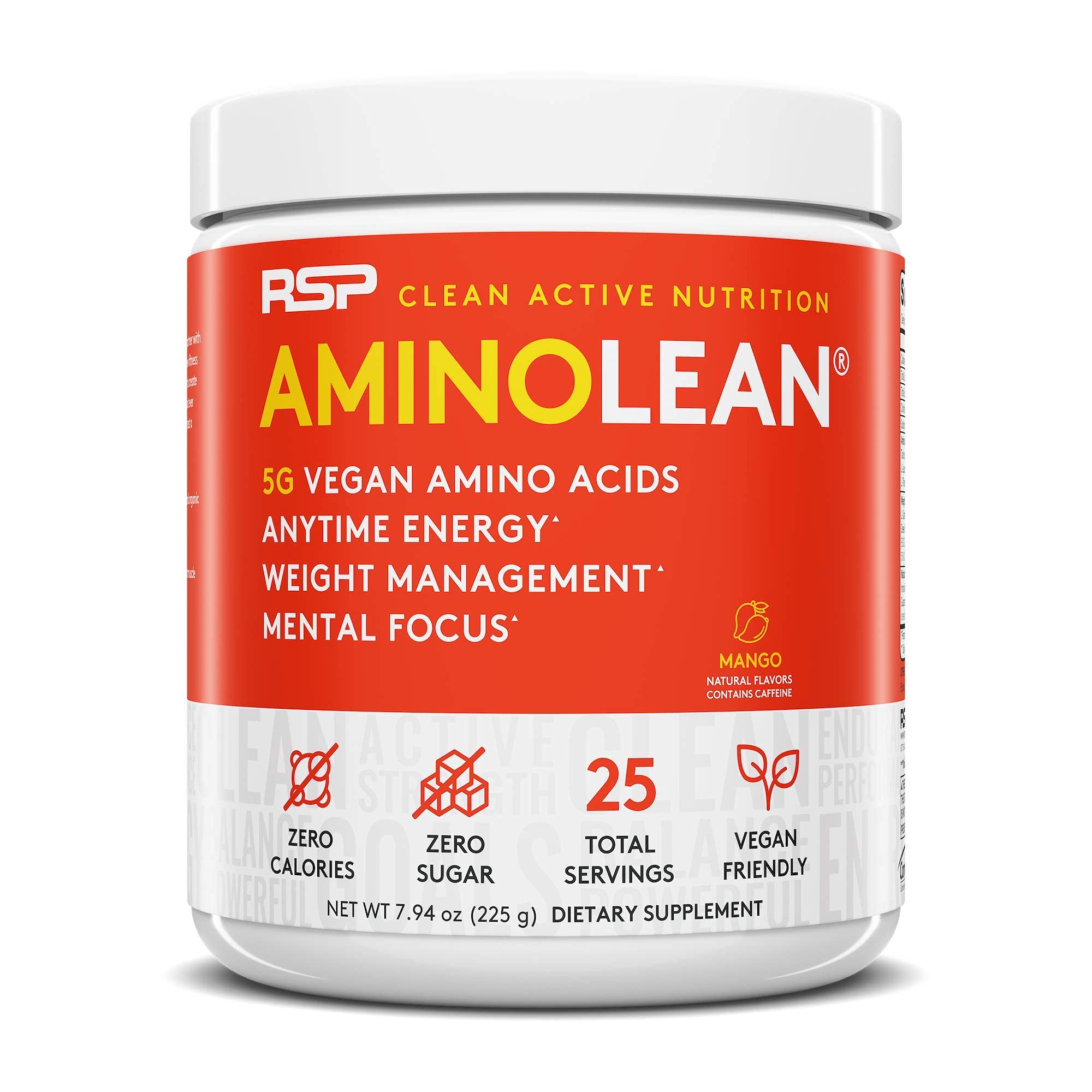 RSP NUTRITION Vegan AminoLean Pre Workout Energy (Mango 25 Servings) with AminoLean RSP NUTRITION uk supplements