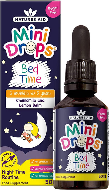 Natures Aid Bed Time Mini Drops for Children 3 Months - 5 Years, 50ml natures aid uk supplements